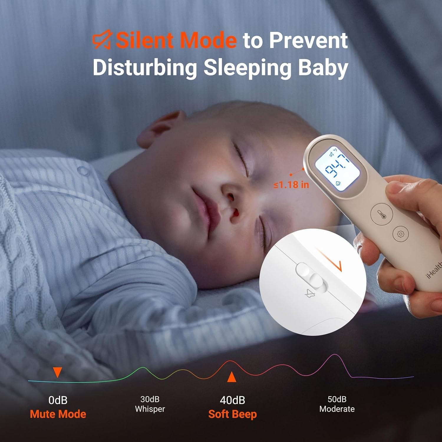 Infrared Digital Thermometer PT9L White 3-in-1 Forehead Object Baby Adult Fever