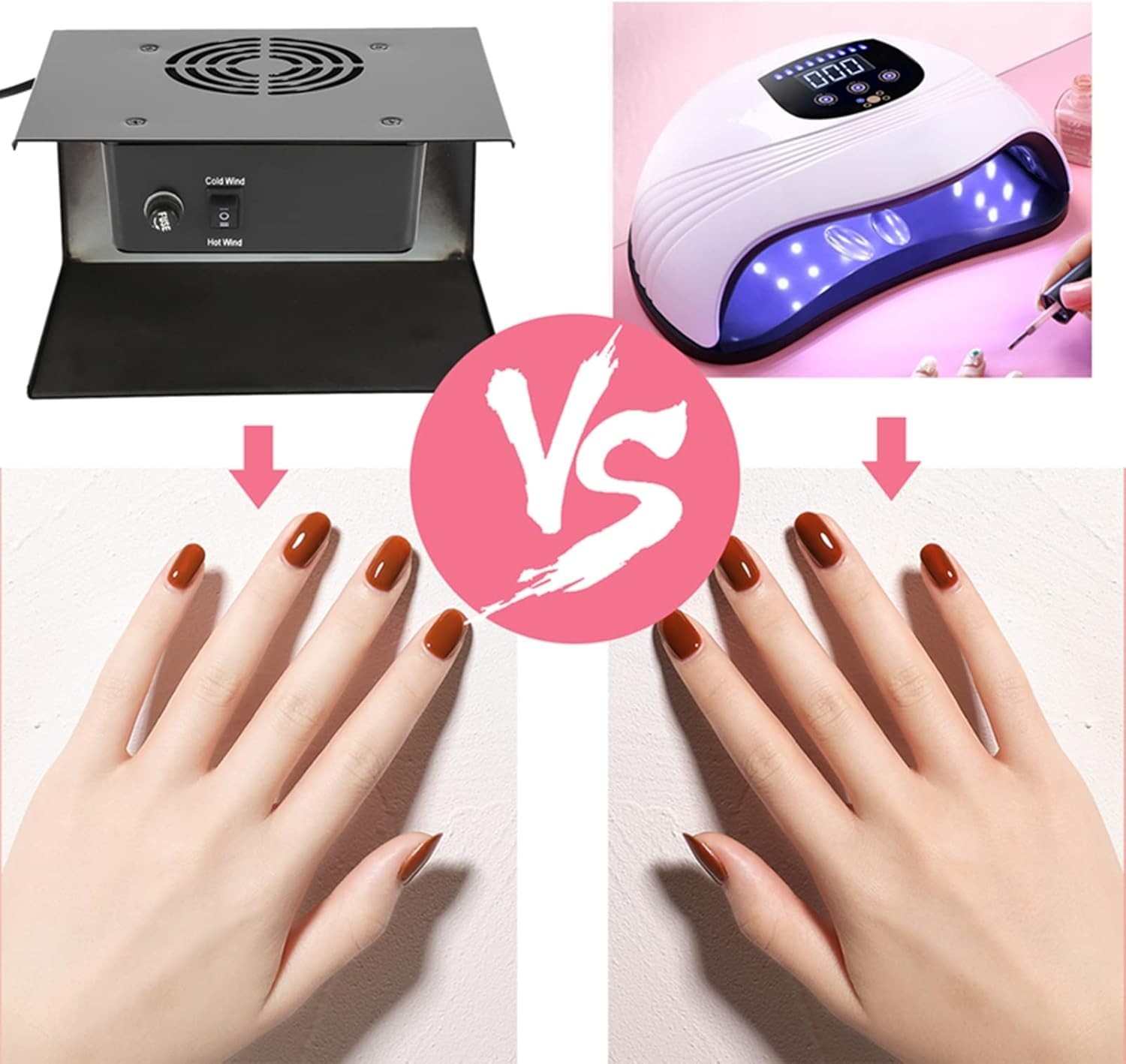 Watris Veiyi 300W Nail Polish Dryer, Fan Dryer for Regular Polish, Black
