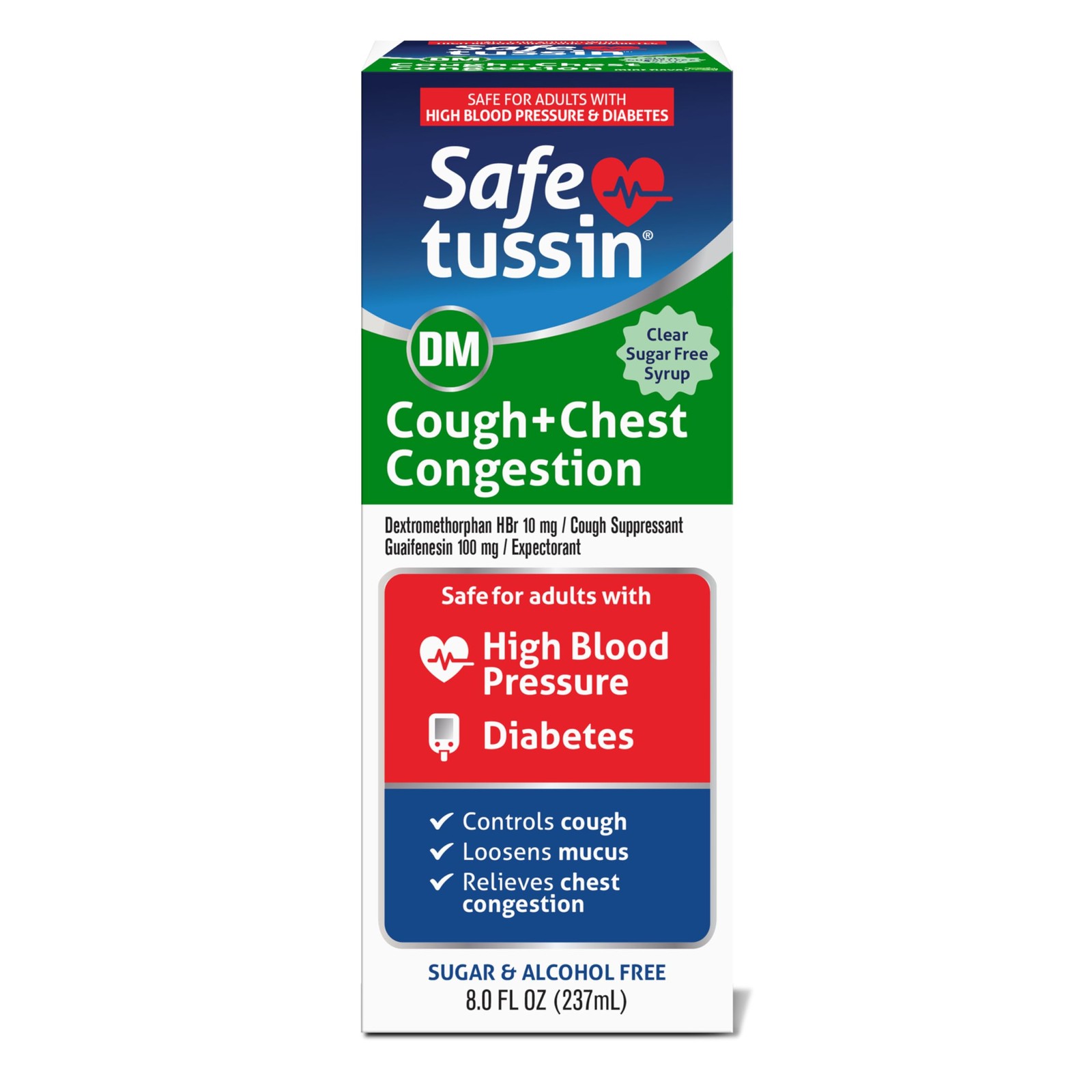 DM Cough & Chest Congestion, 8 oz, Expectorant Mucus Relief, Cough Relief Syr…