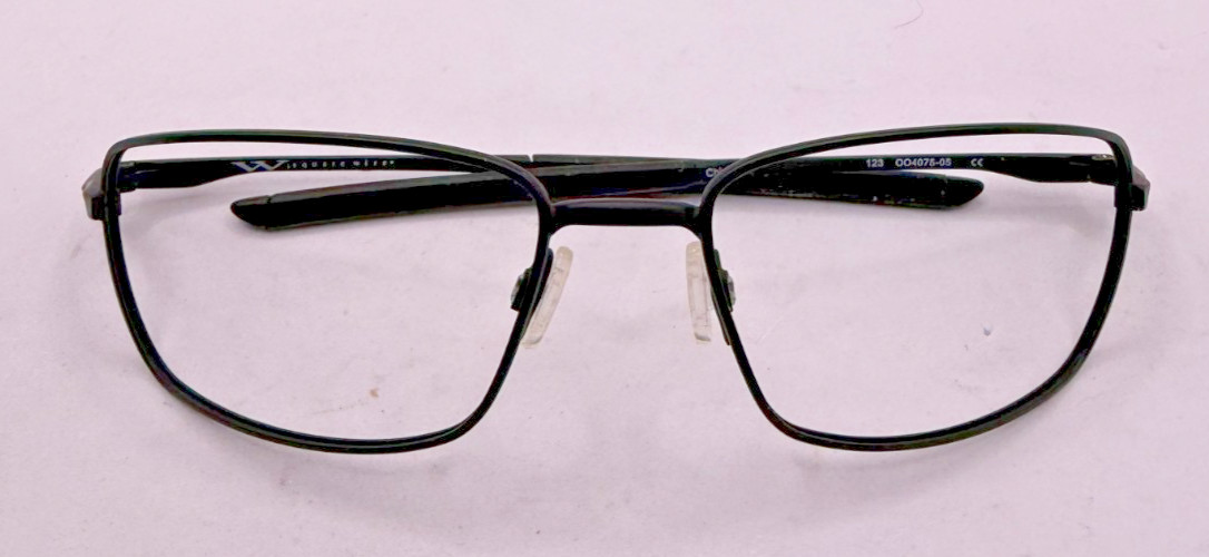 OAKLEY W SQUARE WIRE FRAMES ONLY EYEGLASSES OO4075-05 SATIN BLACK 60-17-123