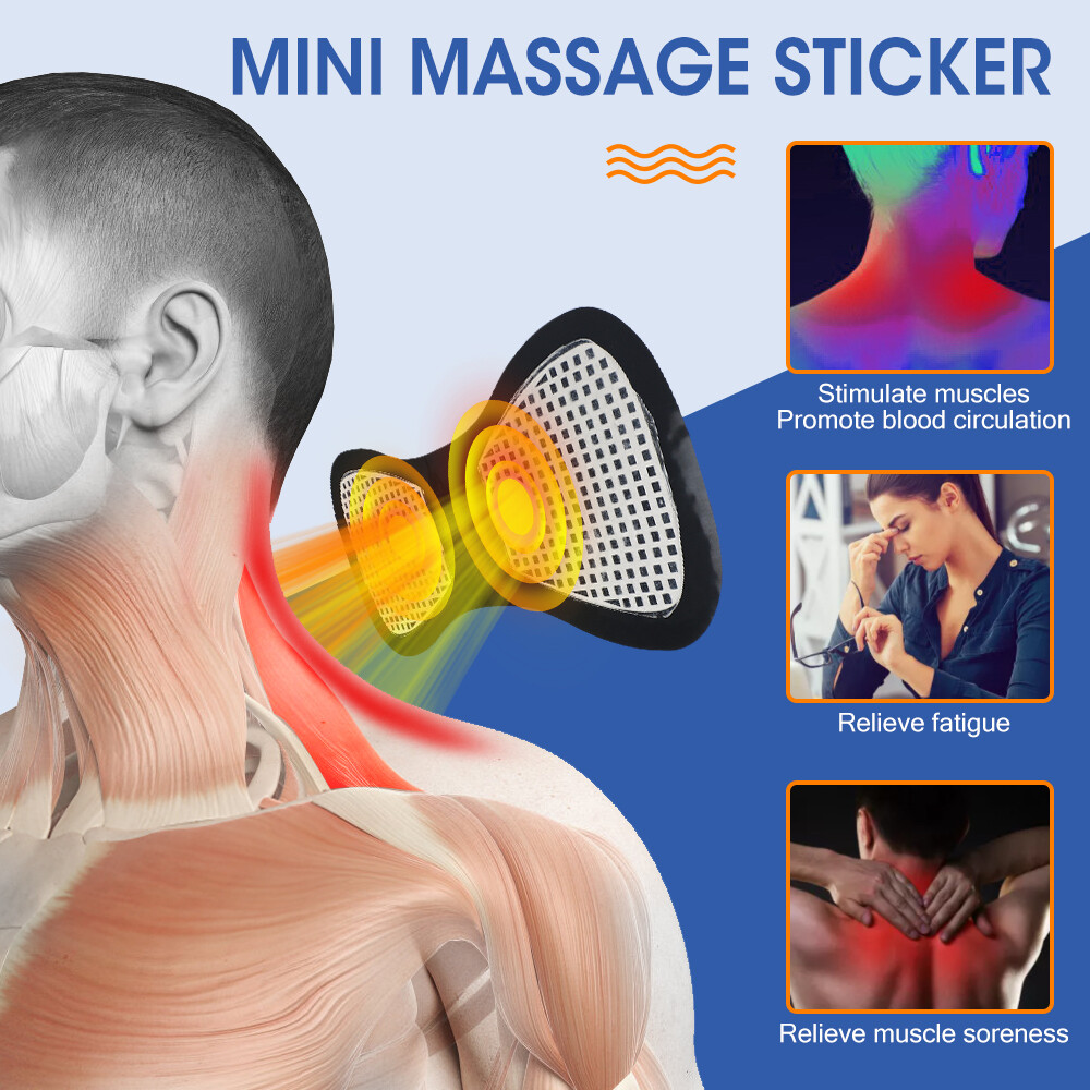 EMS Stimulator Electric Neck Back Massager Pads Cervical Massager With 5 Patches