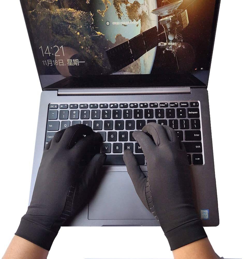 2 Pairs Copper Arthritis Compression Gloves Hand Joint Support Pain Relief Sport