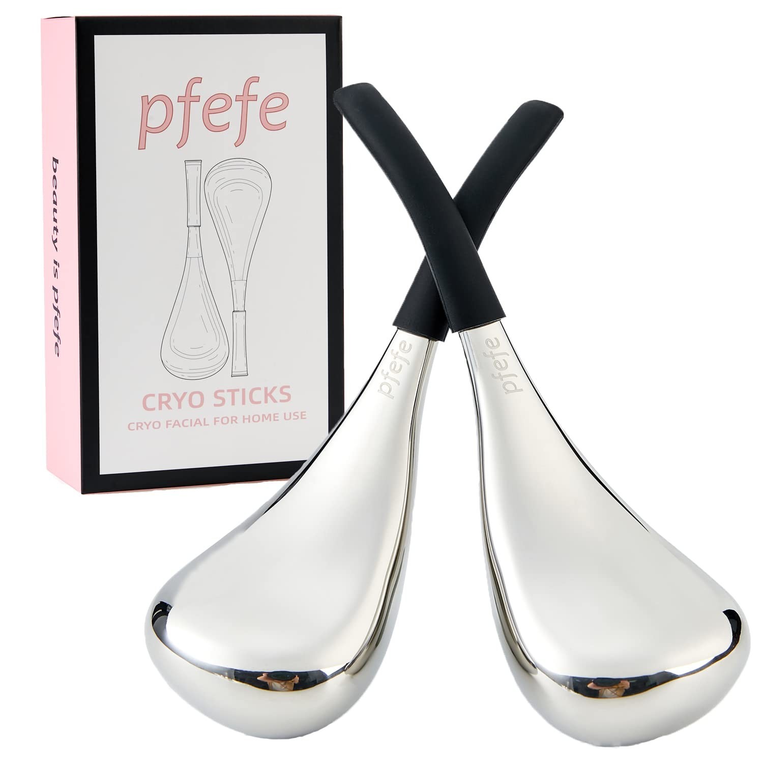 pfefe™ Ice Globes Facial Massager Stainless Steel Cryo Sticks for Face Eyes Cool