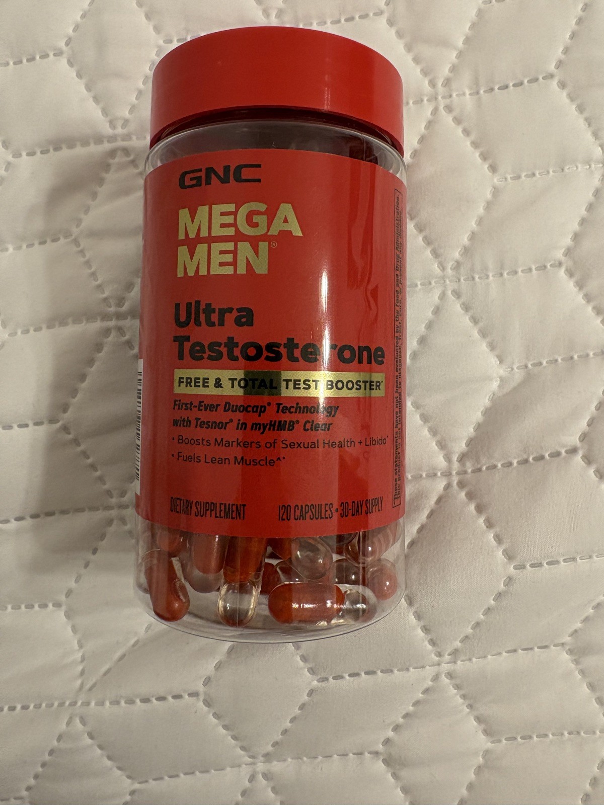 GNC Mega Men Ultra Testosterone Booster 120 Count Testosterone Support exp 2027+