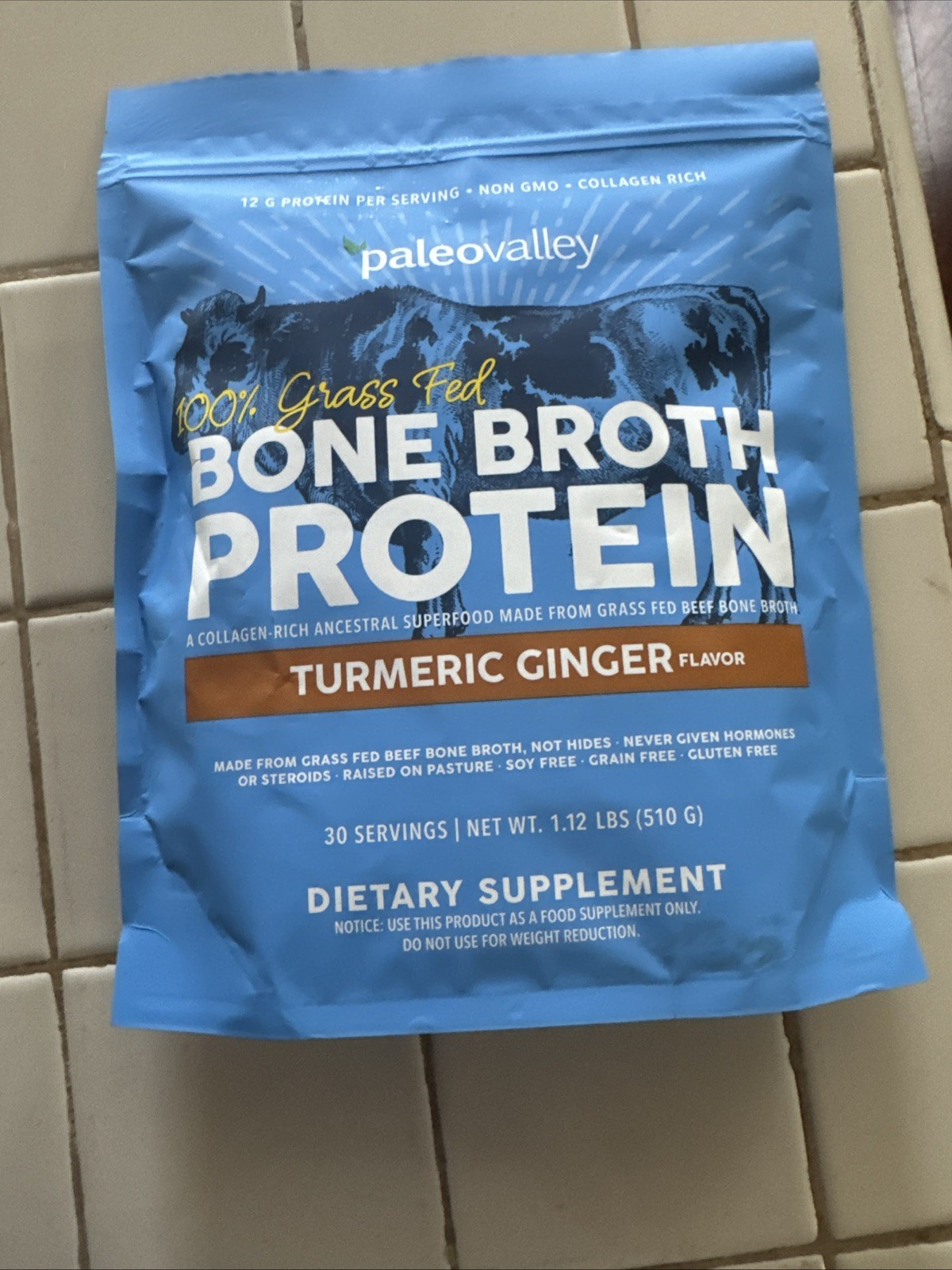 Paleovalley Bone Broth Protein – Turmeric Ginger 30 Servings