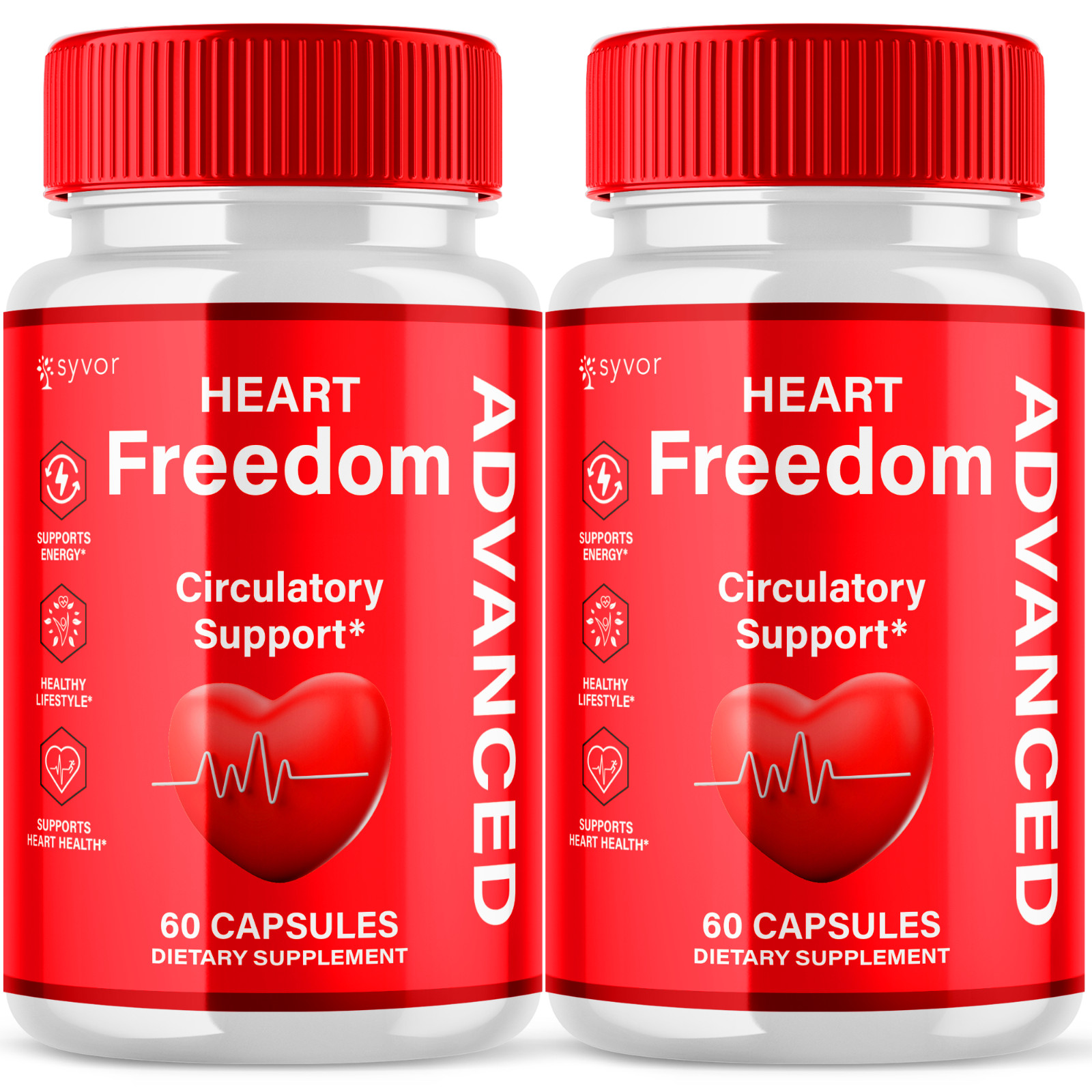 (2 Pack) Heart Freedom Blood Support Advanced Glycogen Supplement 120 Capsules