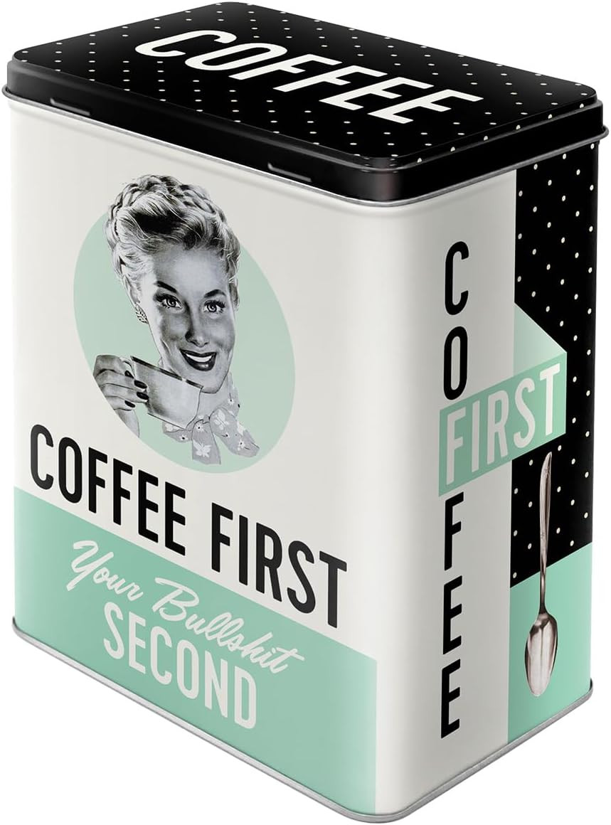 Nostalgic-Art Retro Vorratsdose L, 3 L, Coffee First | Große Kaffee-Dose Aus Ble