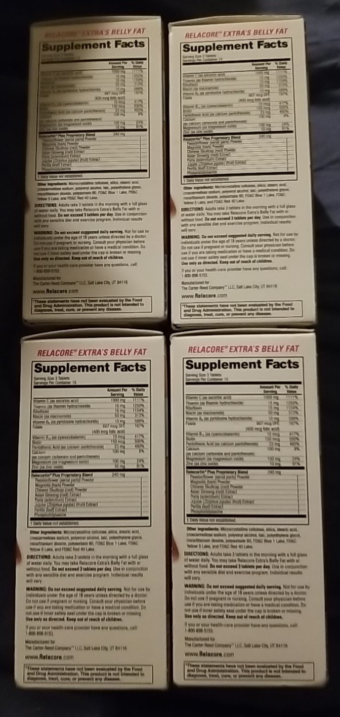 EXP 2/26 – Lot of 4 New Relacore Ultimate Super Fat Burning Belly Bulge Kit