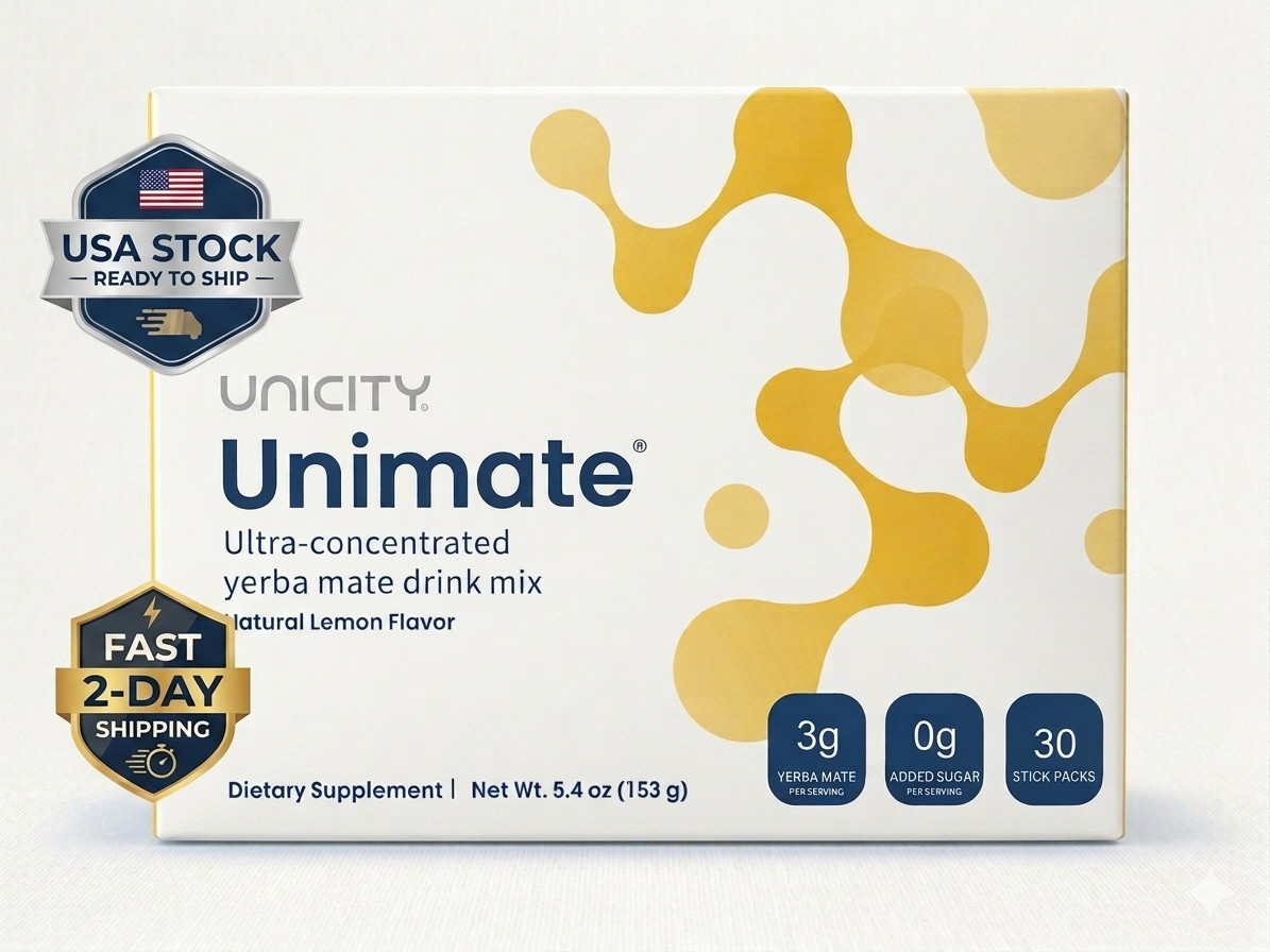 Unicity Unimate Lemon Flavor Supplement – Pack of 30 – New – Free Shipping