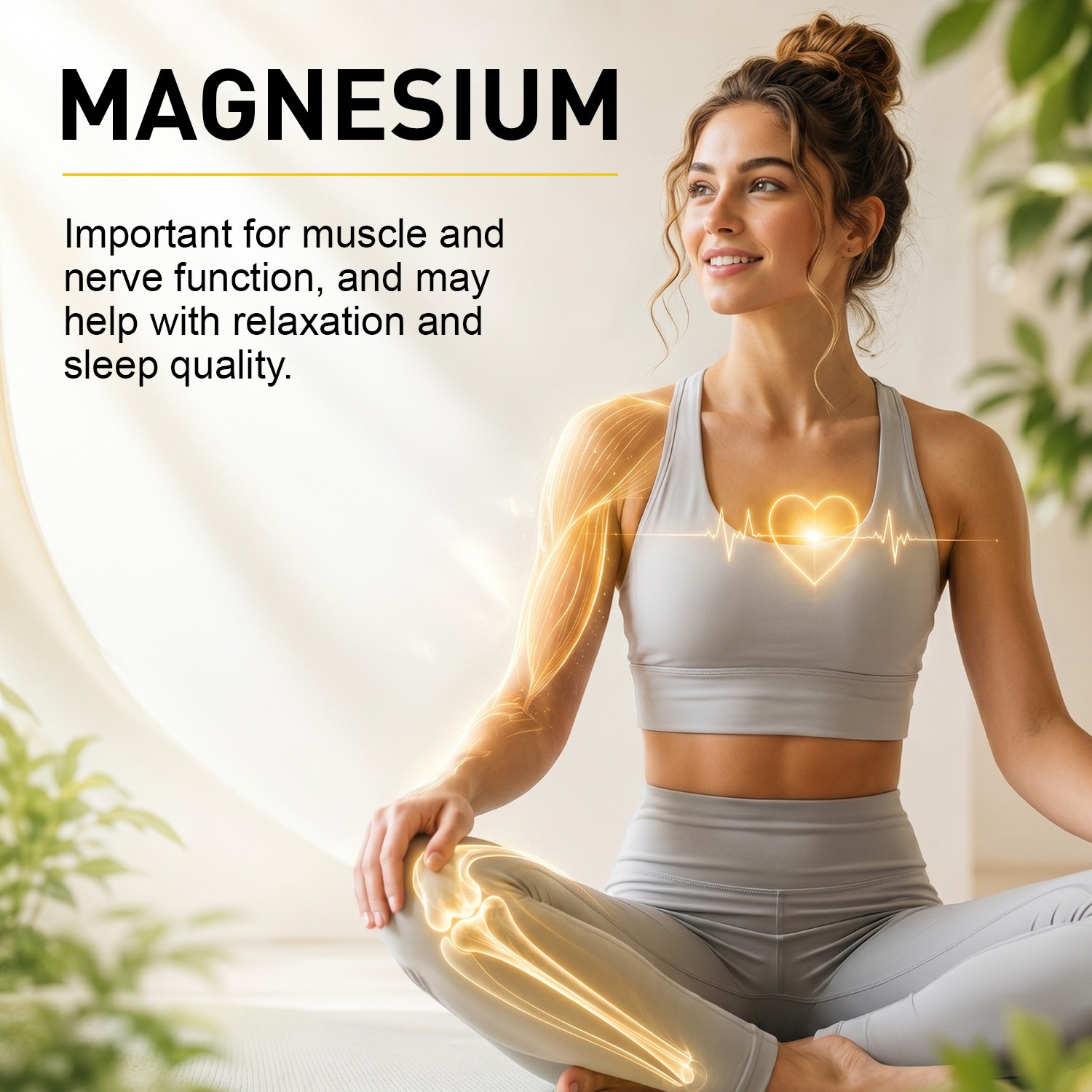 Magnesium Glycinate High Absorption Calm Relax Muscle Bone Wellness Support
