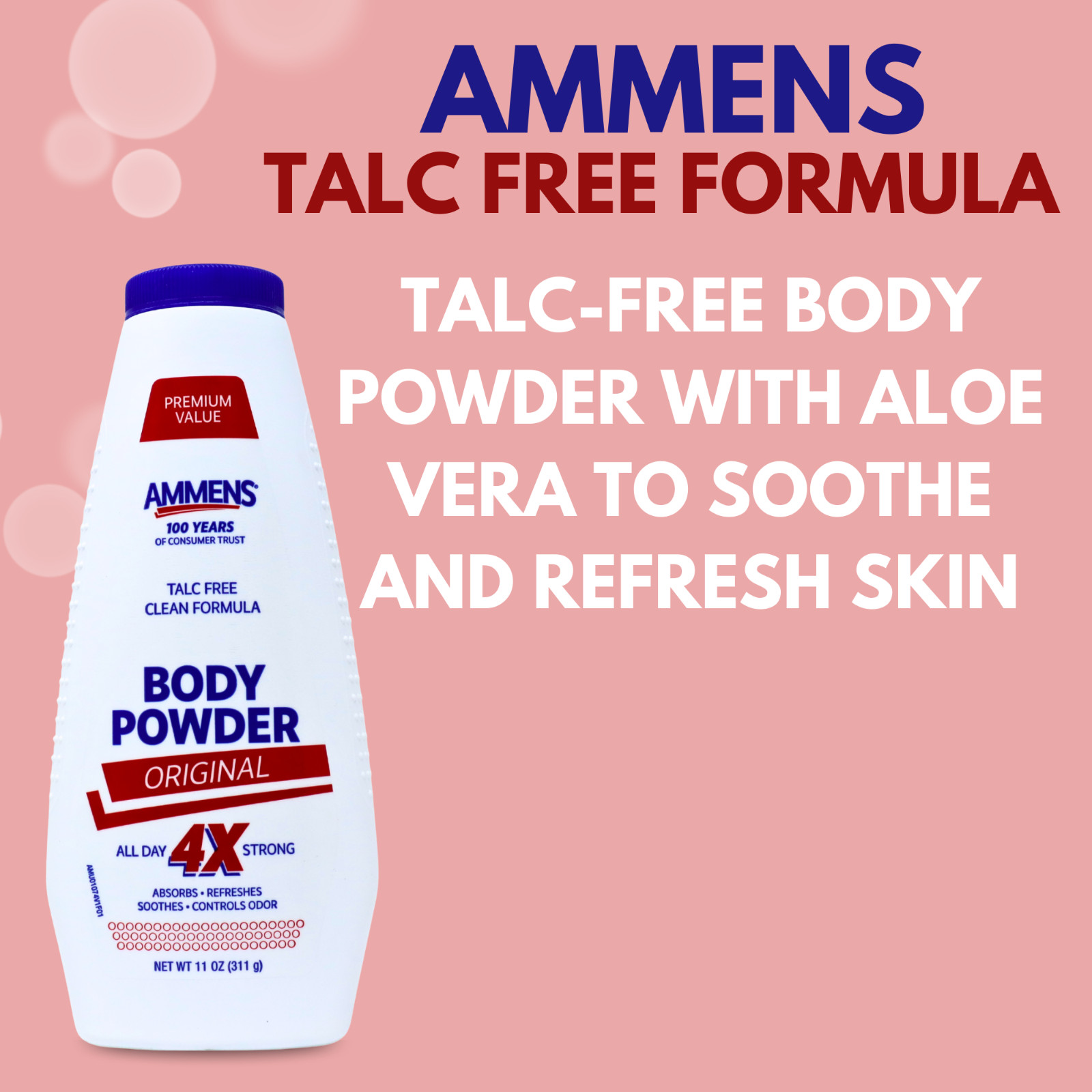 Ammens Powder, Original – 11 oz pack of 3