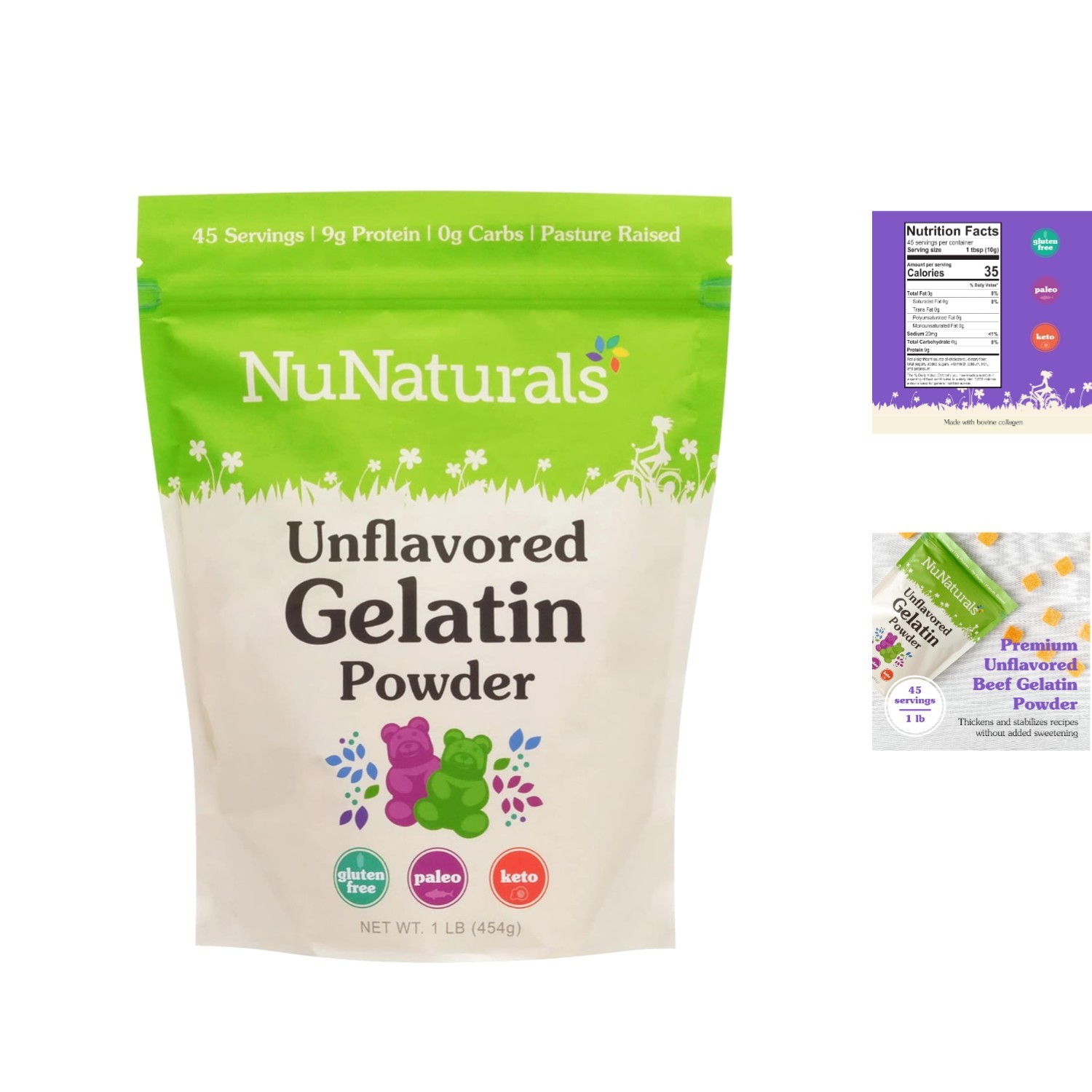 All-Natural Beef Gelatin Powder 16 Oz – Perfect for Soups, Sauces, and Desserts