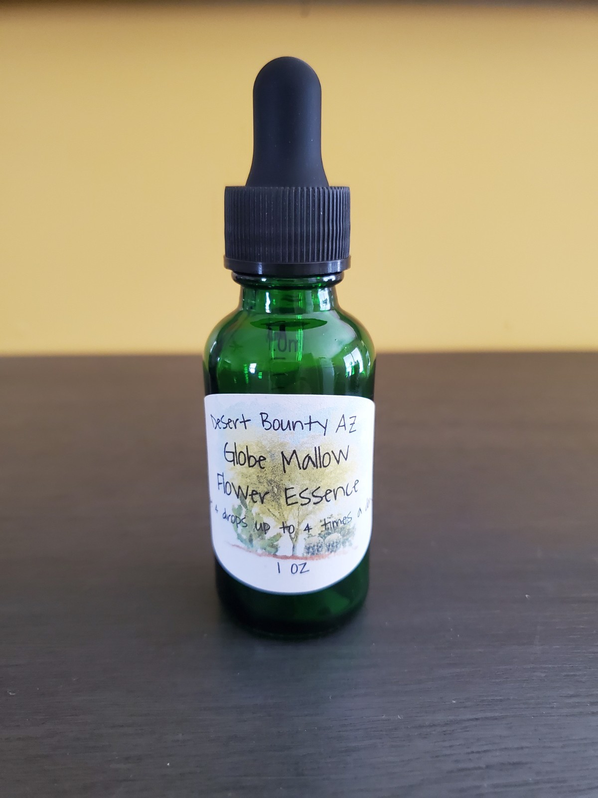 Globe Mallow Flower Essence floral infusion in 1 oz/30 ml glass dropper bottle