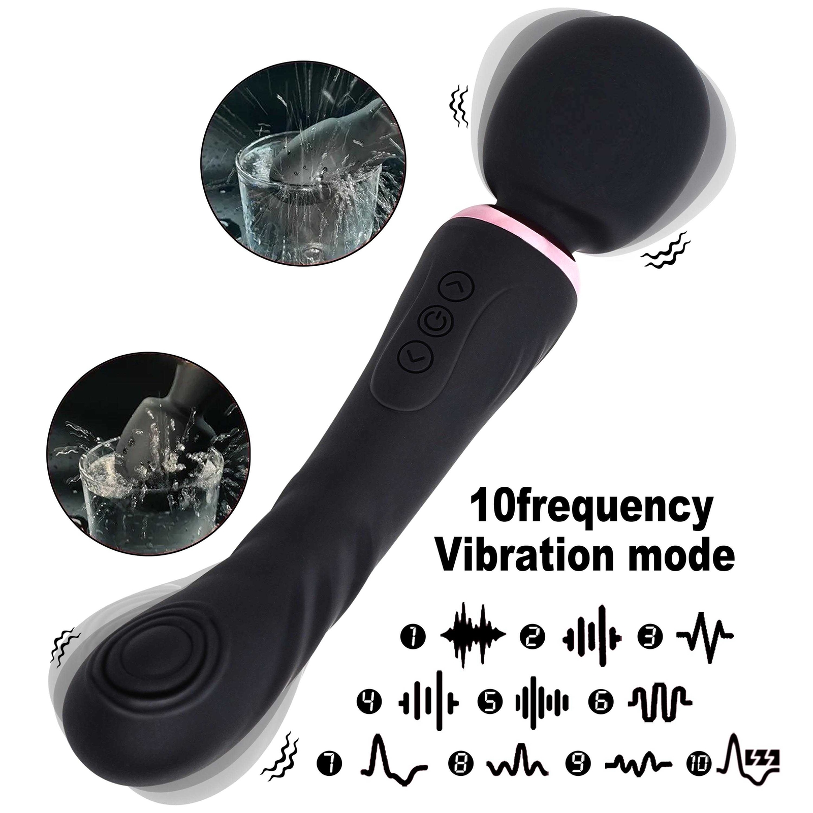 Handheld Massager Wand Vibrating Massage Full Body Therapy 2 Motor Dual Vibrator