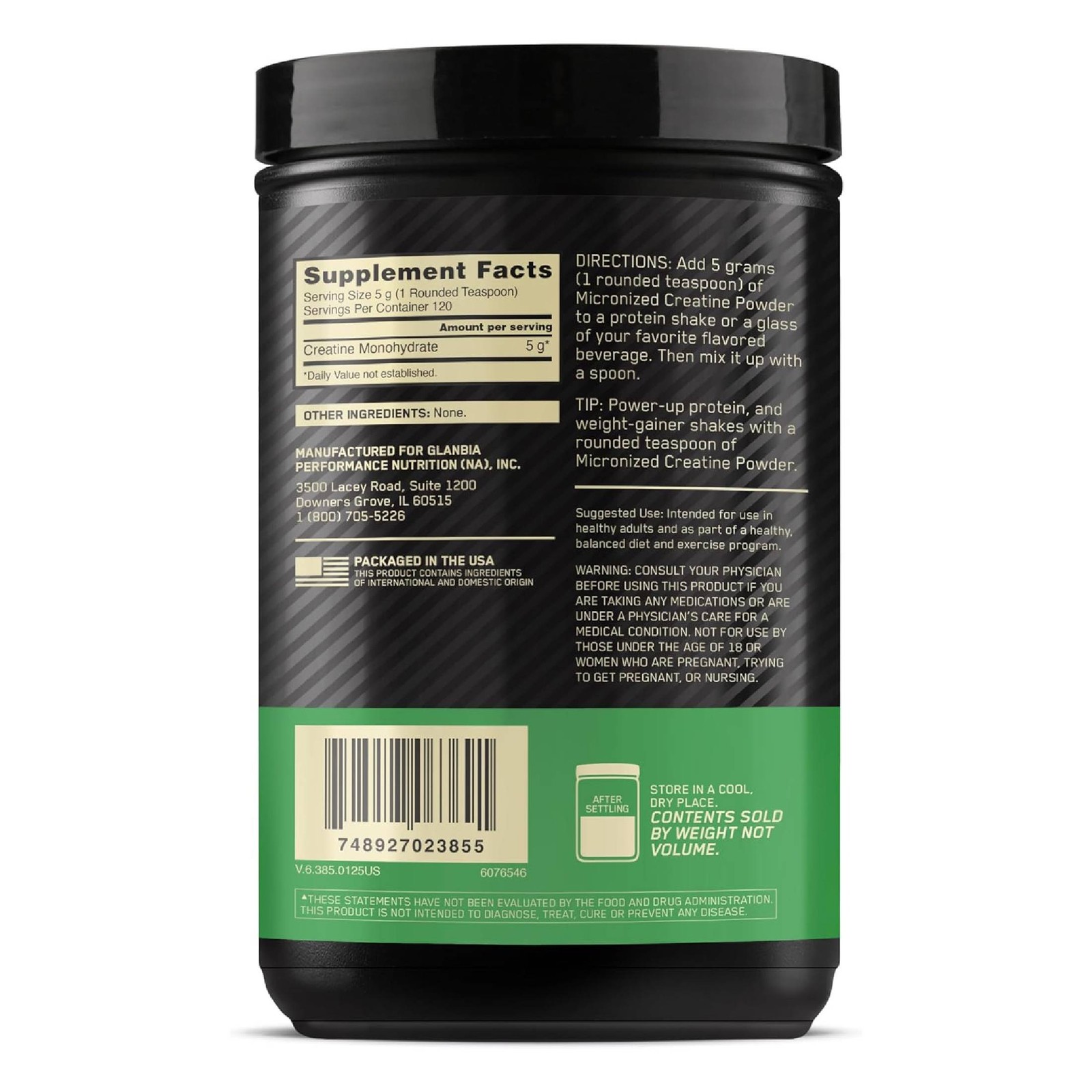 Optimum Nutrition Micronized Creatine Powder, 120 Servings
