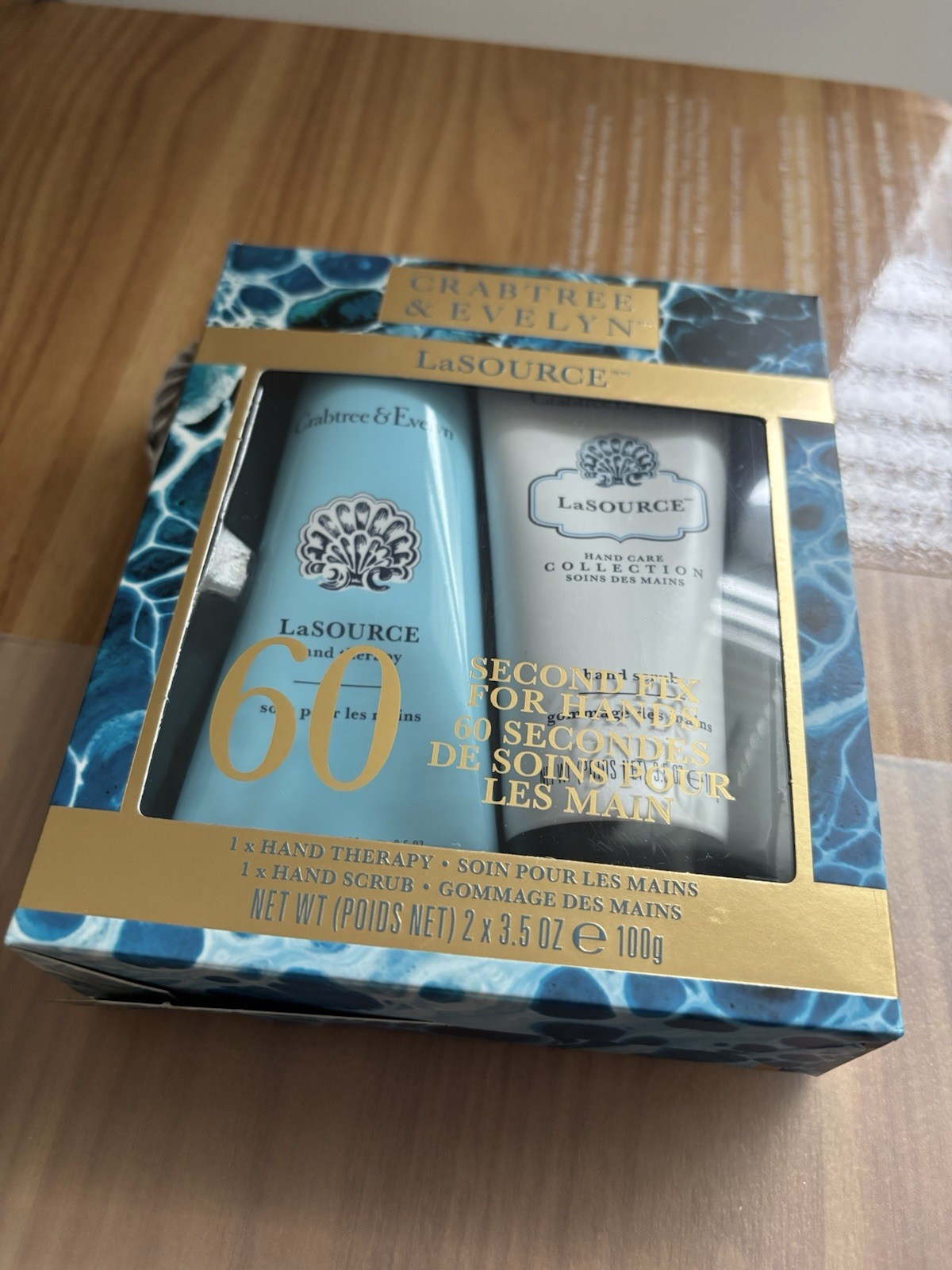 Crabtree & Evelyn La Source Hand Therapy & hand scrub gift set 3.5oz each BNIB