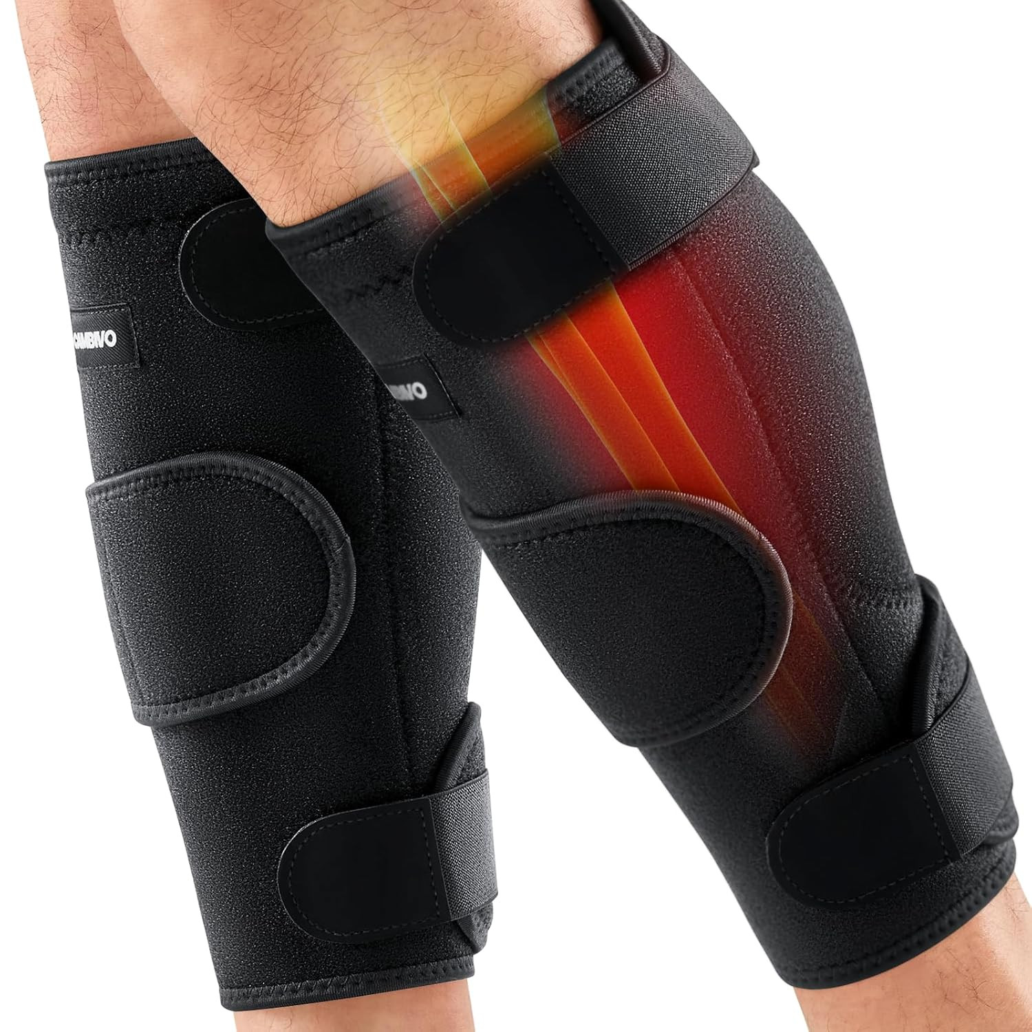 Calf Brace for Torn Calf Muscle – 2 Pack Adjustable Neoprene Compression Sleeve