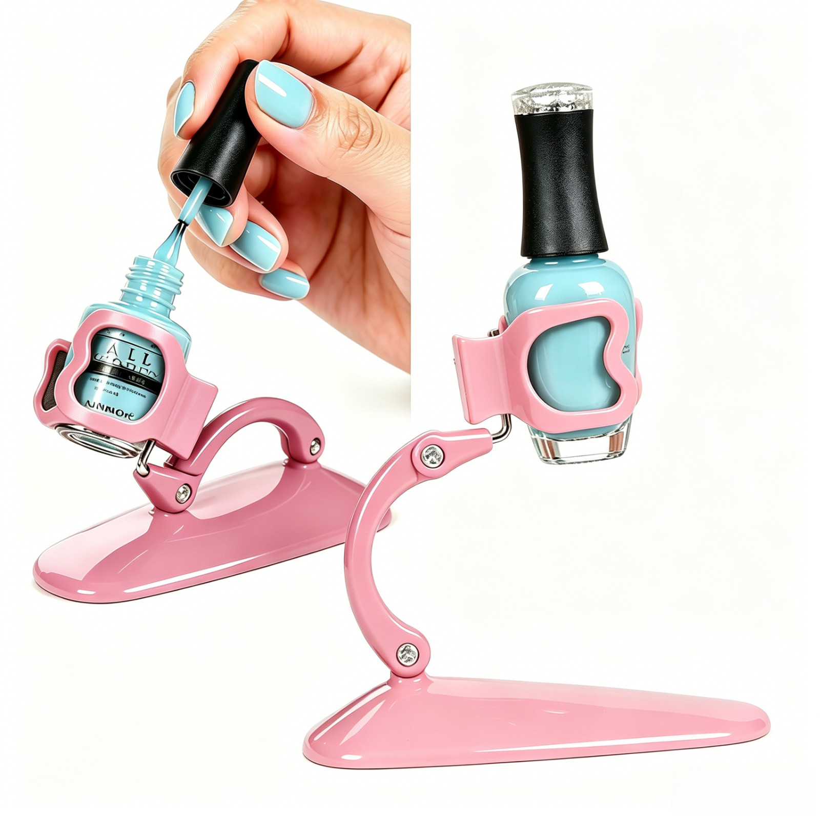 Nail Polish Holder Stand Bottle Untippable Tilted Hinge Fingernail Finger