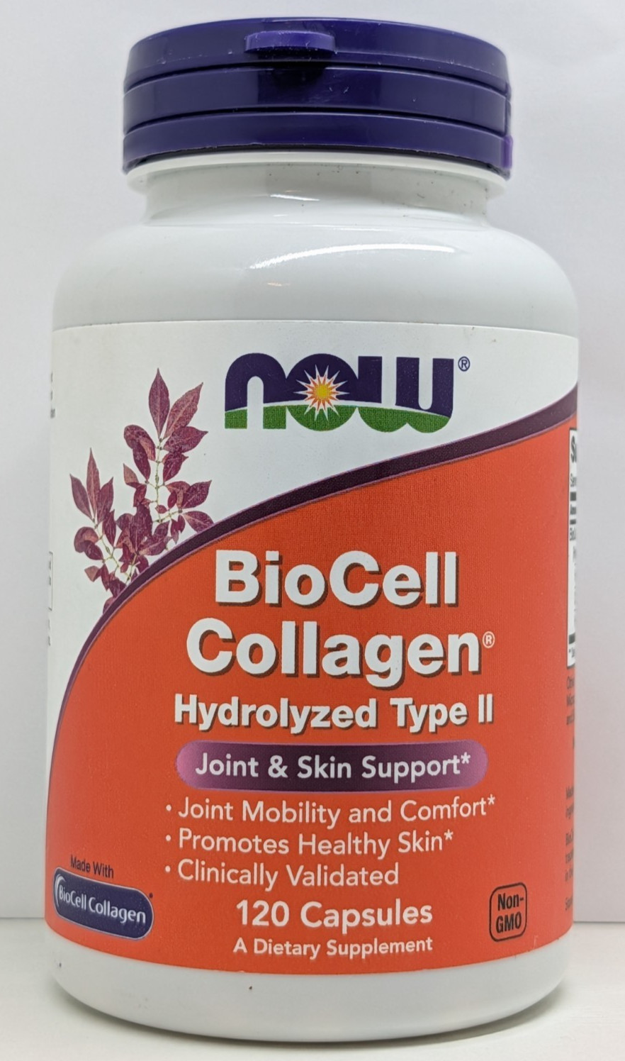 NOW BioCell Collagen Hydrolyzed Type II 60 Servings 120 Capsules Exp 7/27 SEALED
