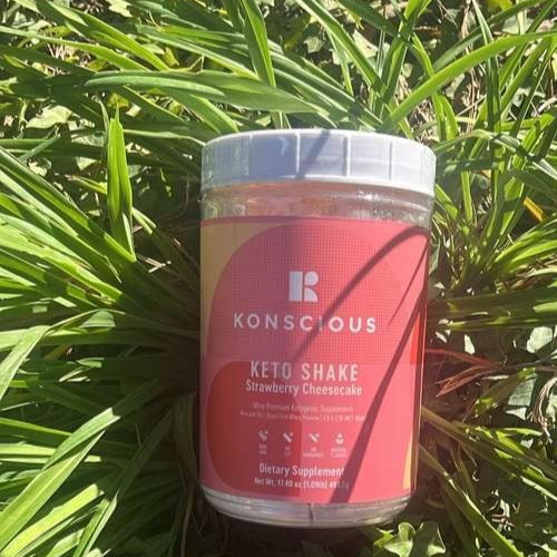Konscious Keto Shake Strawberry Ketogenic Weight Loss MCT + Whey + Avacado