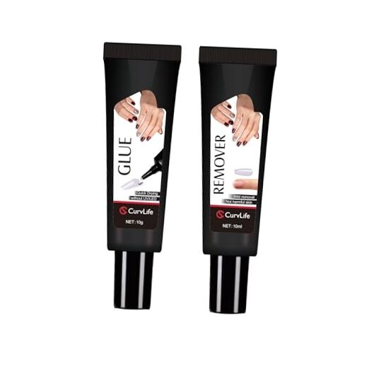 Newly Upgraded Quick Drying 10g Semi Solid Nail Glue with 10ml Remover for