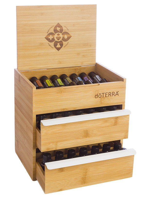 doTERRA Deluxe Bamboo Box Double Drawer Store All Essential Oils Best Design NEW