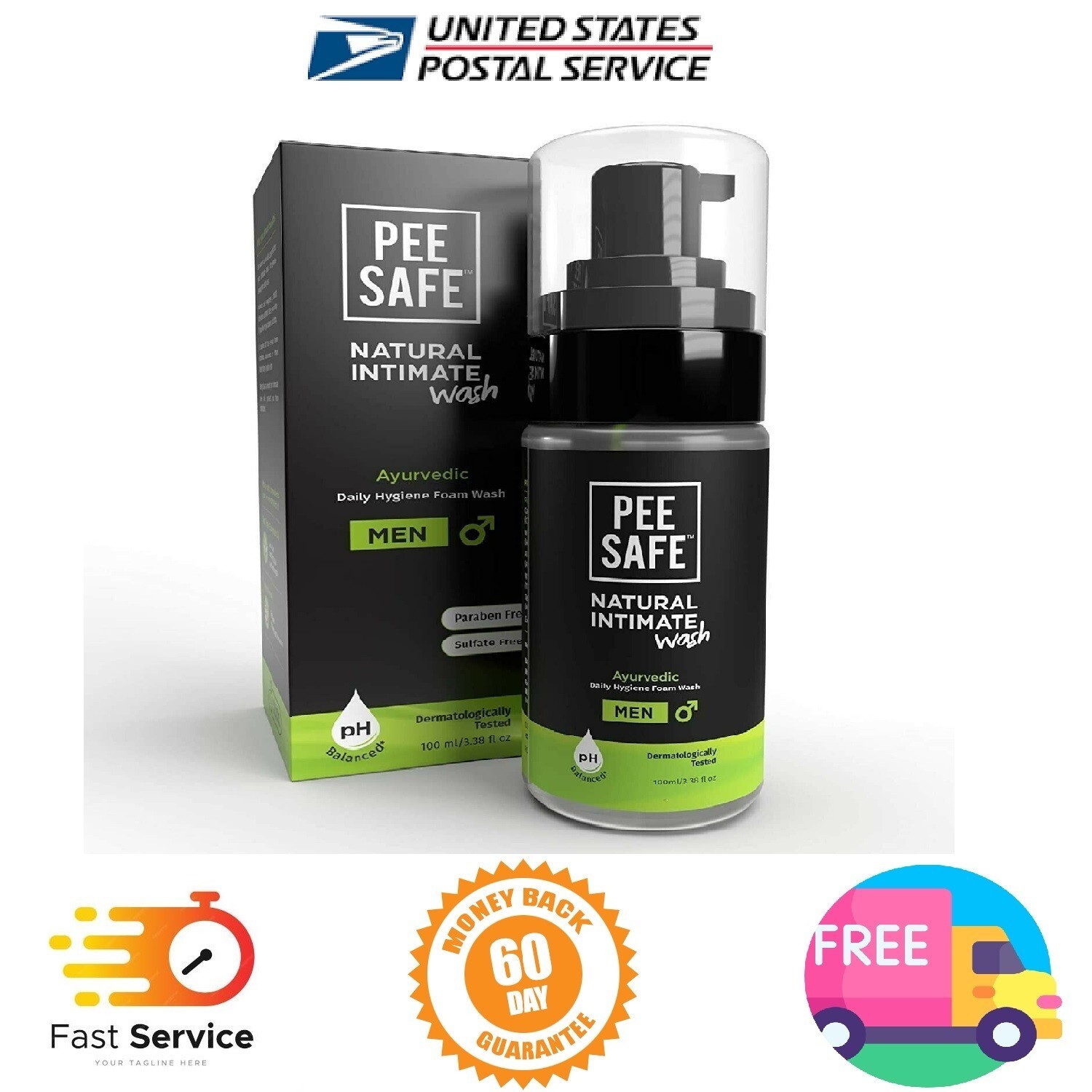 Pee Safe Natural Intimate Wash for Men with Ayurvedic Extracts – 100 ml