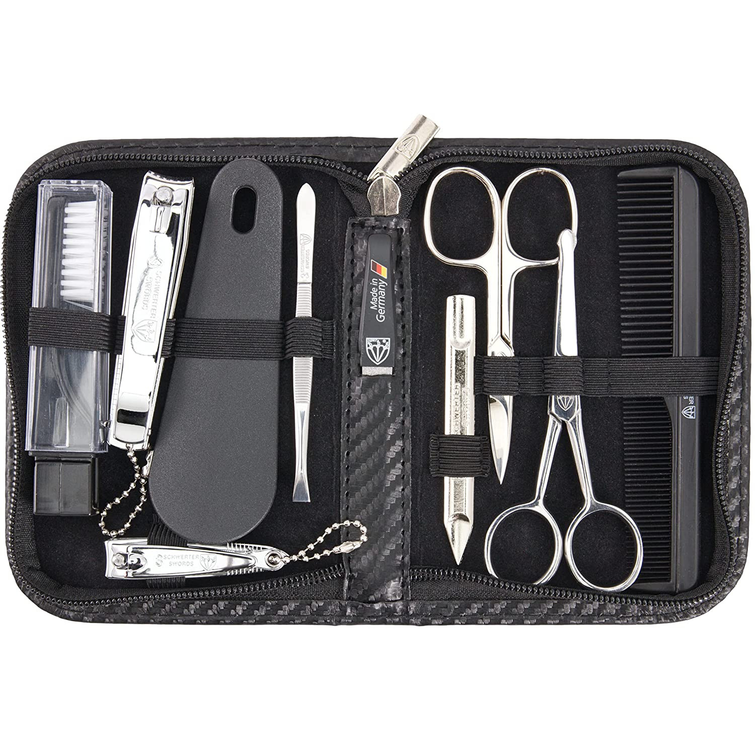 3 Swords Germany brand quality 10 piece manicure pedicure grooming kit set NEW