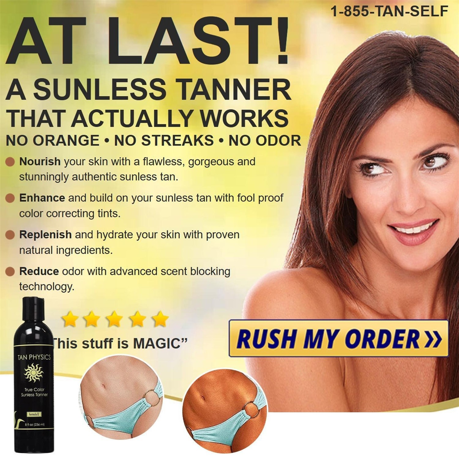 Tan Physics True Color #1 Rated Sunless Self Tanner Tanning Lotion free ship~🔥