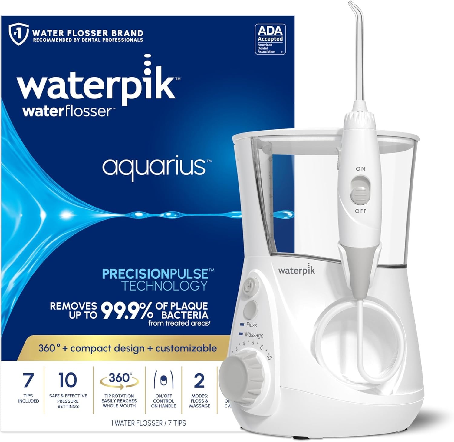Waterpik Aquarius Water Flosser For Teeth Cleaning, Gums, Braces, Dental Care