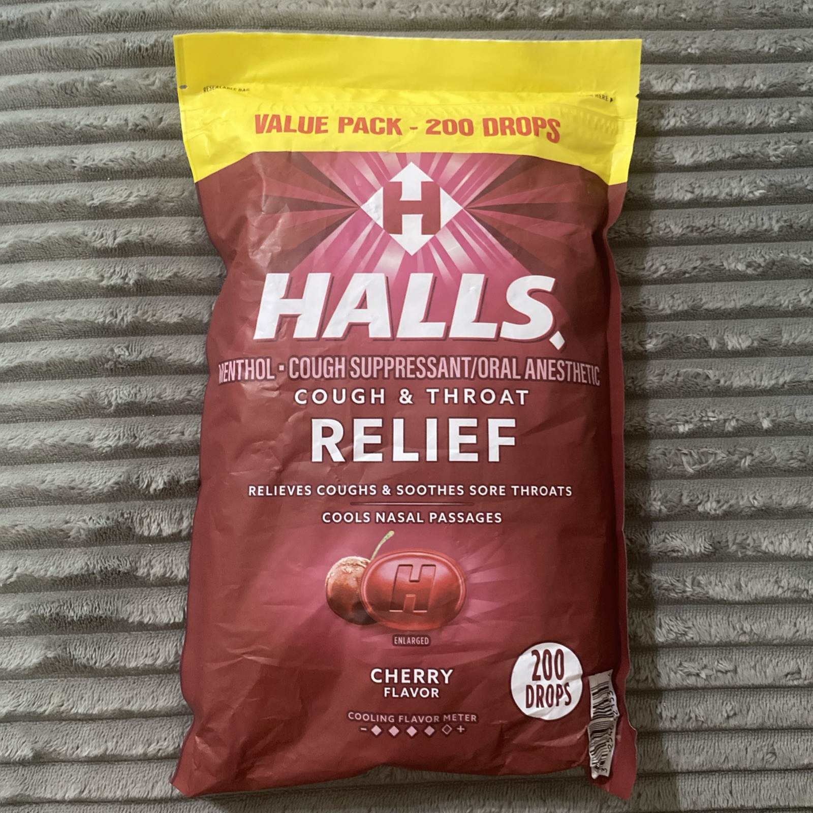 HALLS Relief Cherry Cough Drops, Value Pack, 200 Drops 200 (Pack of 4) 800 total