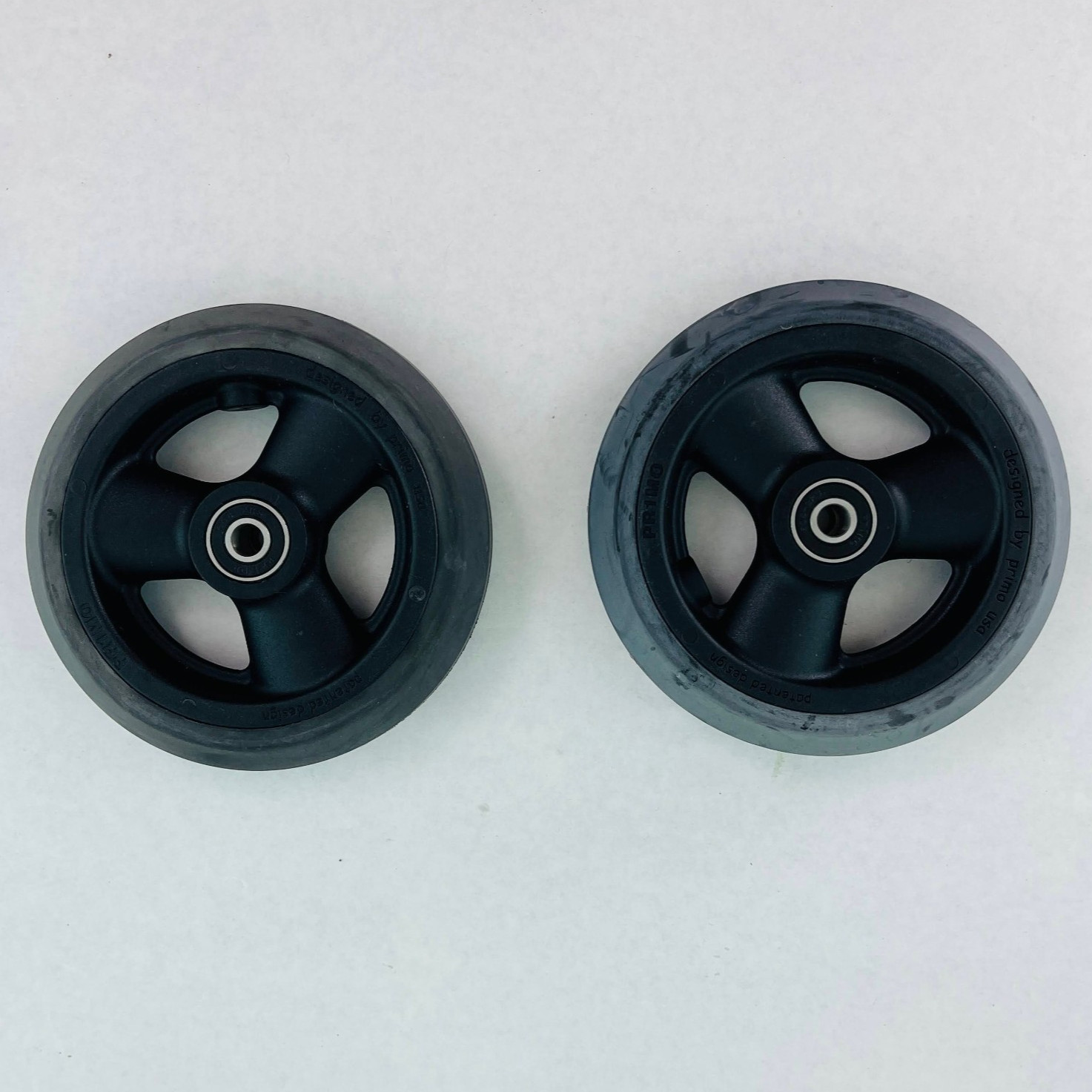 Primo Pr1mo Front Caster Wheel Pair For Wheelchair Solid Black 1″ Width