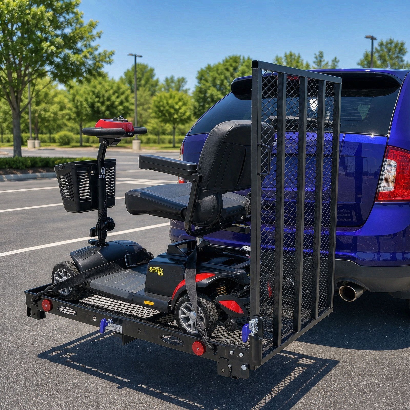 Wheelchair Scooter Carrier for Car Truck SUV, 2″ Hitch, Folding Ramp, 500 lb Ca