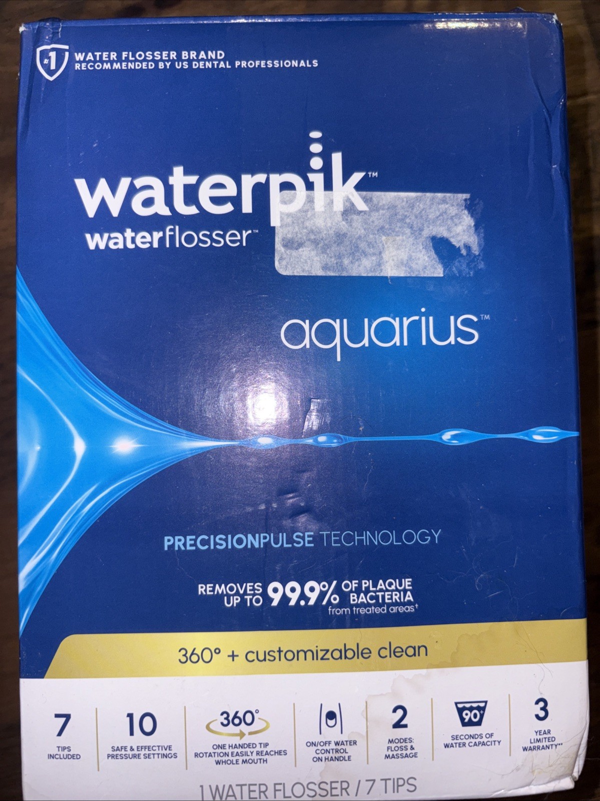 Waterpik Aquarius WP-660C Corded Electric Water Flosser 10 Settings 7 Tips
