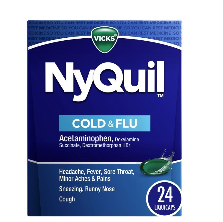 2 PACK Vicks, Nyquil Severe Cold And Flu Liquicaps, 24 Count