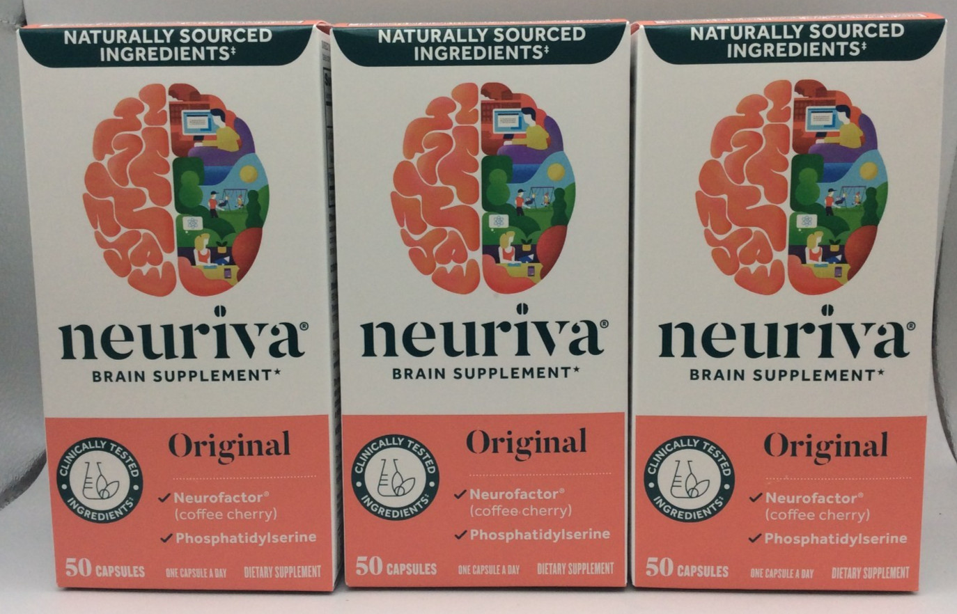 Neuriva Brain Health Original, Memory Focus Concentration, 150ct 3x50ct, 12/2026