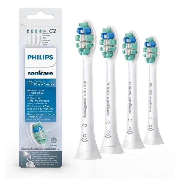 4x Pack C2 Optimal Plaque Control Toothbrush Head for Philips Sonicare HX9024/10