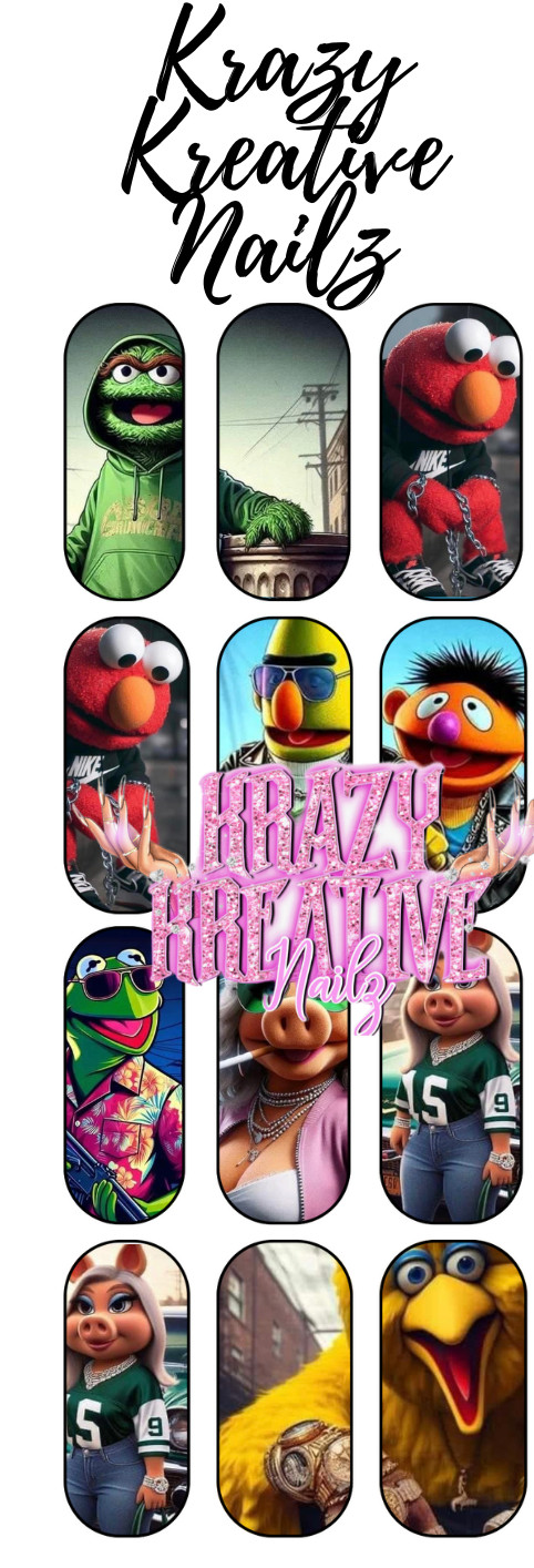 SESAME ST WATERSLIDE NAIL DECALS
