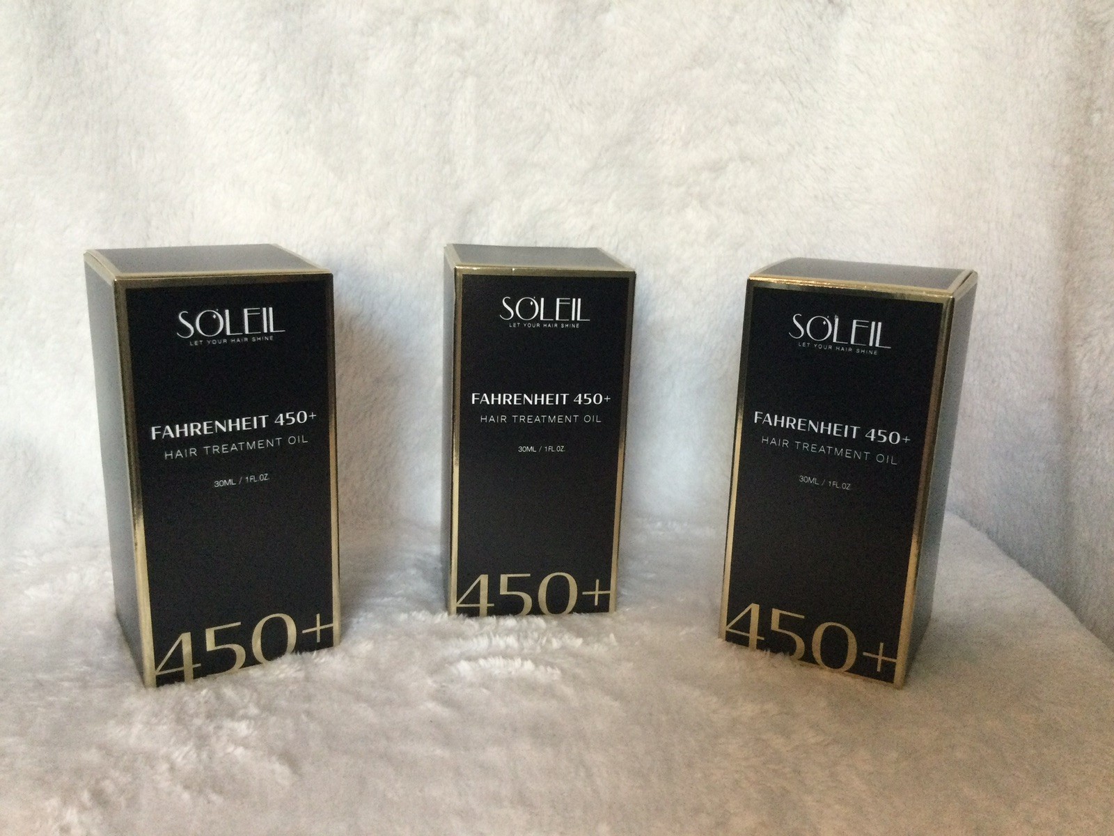 Soleil Fahrenheit 450+ Hair Treatment Oil Heat Protection Shine 1 fl oz lot of 3