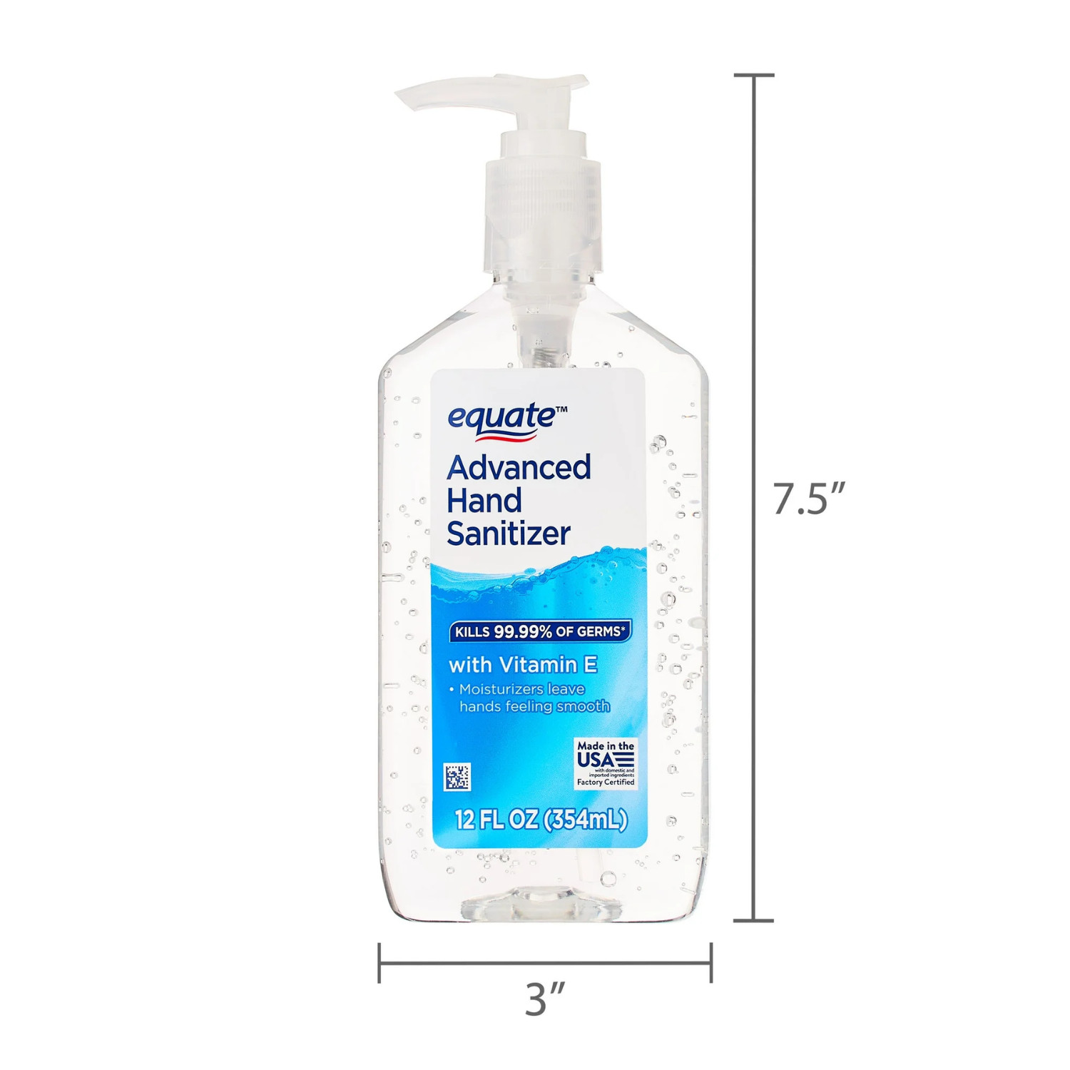 Equate Original Advanced Hand Sanitizer with Vitamin E, 12 fl oz, Free Shipping