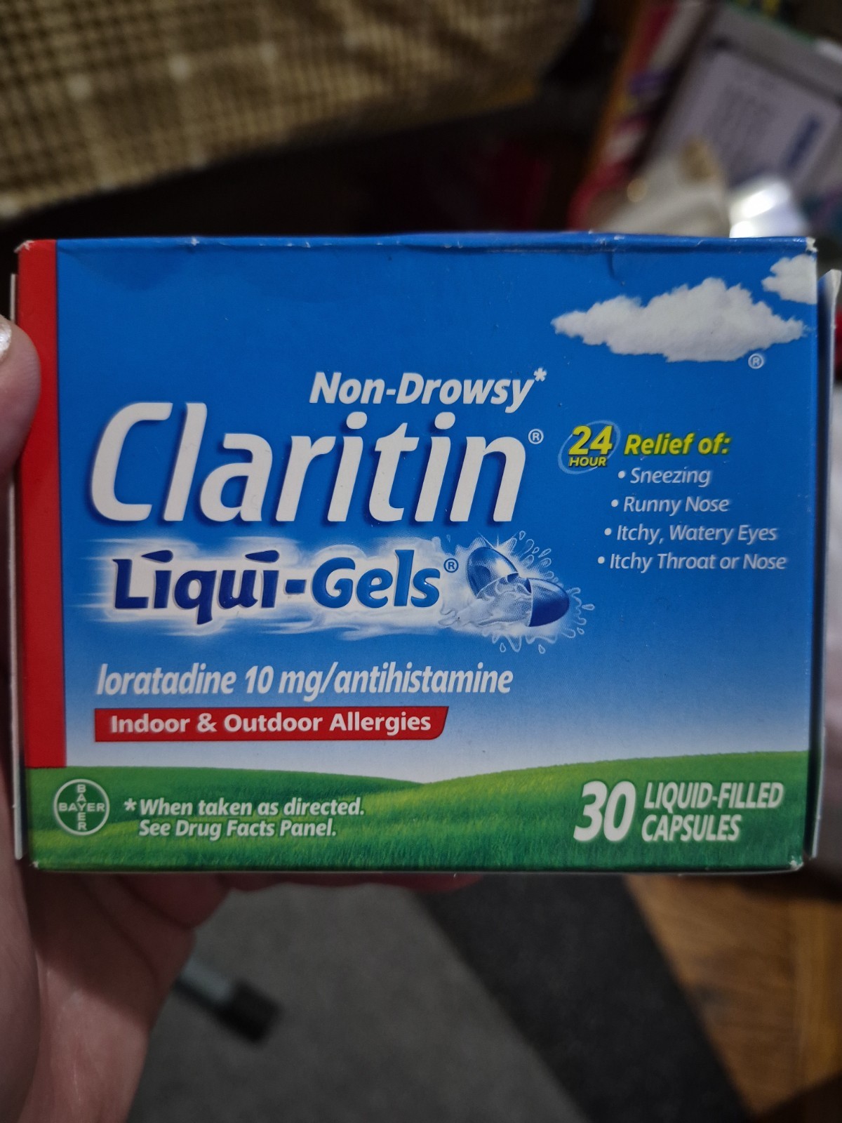 Claritin 24 Hour Non Drowsy 30 Count Liquid Gel Liqui-Gels 10 mg 05/2028
