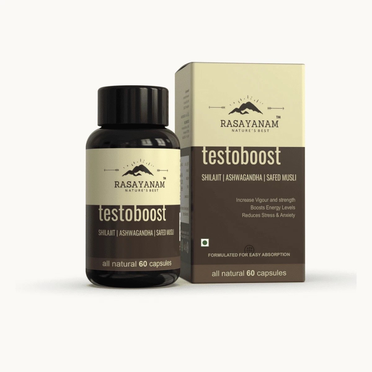 Rasayanam Testoboost Ashwagandha, Safed Musli 60 Capsules
