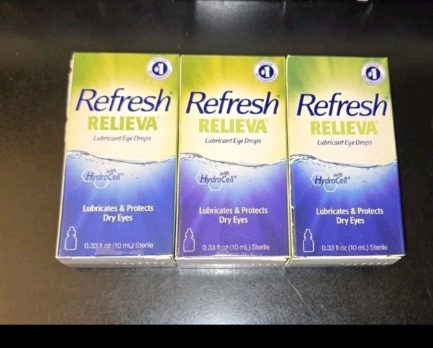REFRESH Relieva Lubricant Eye Drops – (10 mL x 3 Bottles) [Exp: 2026+]