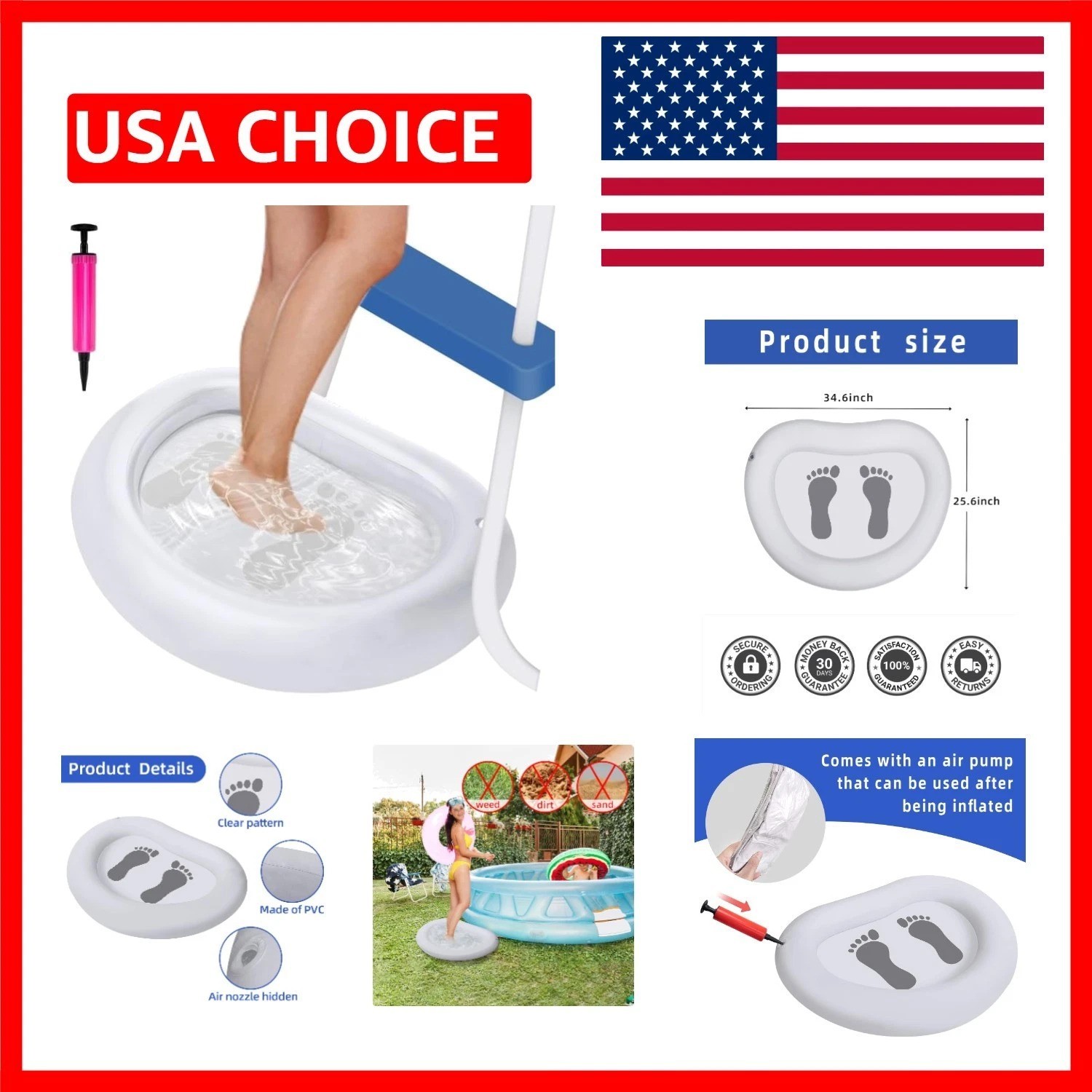 Multifunctional Inflatable Foot Bath for Pool and Spa – Lightweight & Portable
