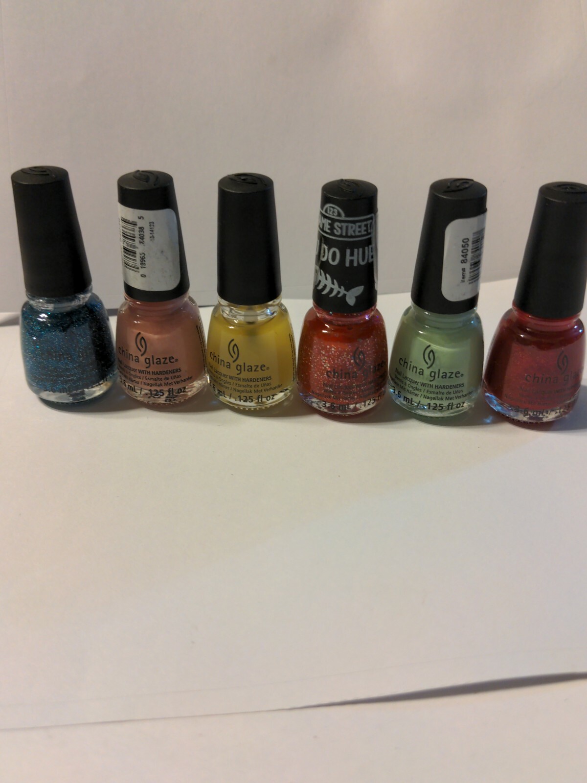 China Glaze Nail Lacquer with hardener Mini’s Lot of 6Different Shades new.