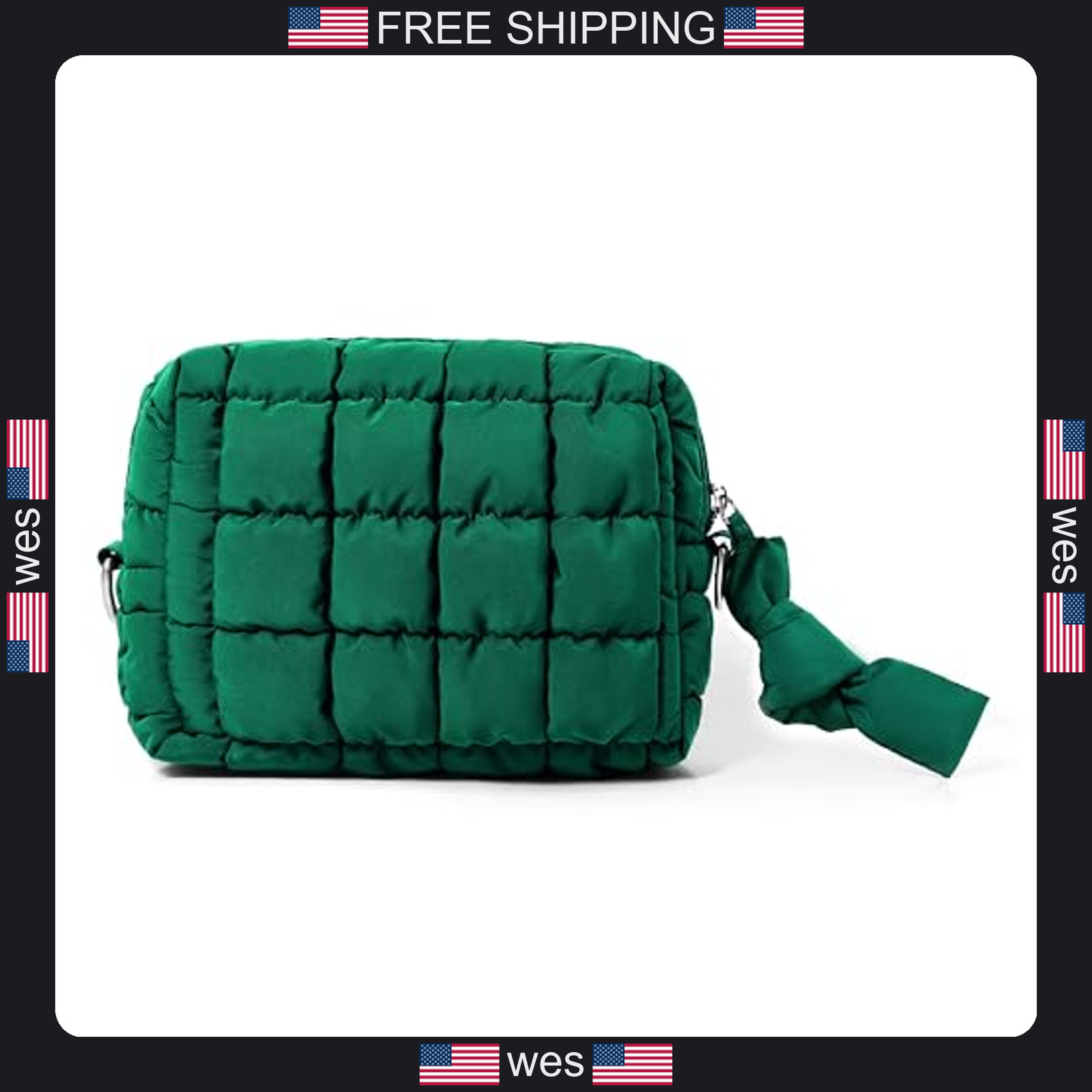 Yarnic Quilted Makeup Bag Cosmetic Bag, Travel Toiletry Bag for Women, Cute