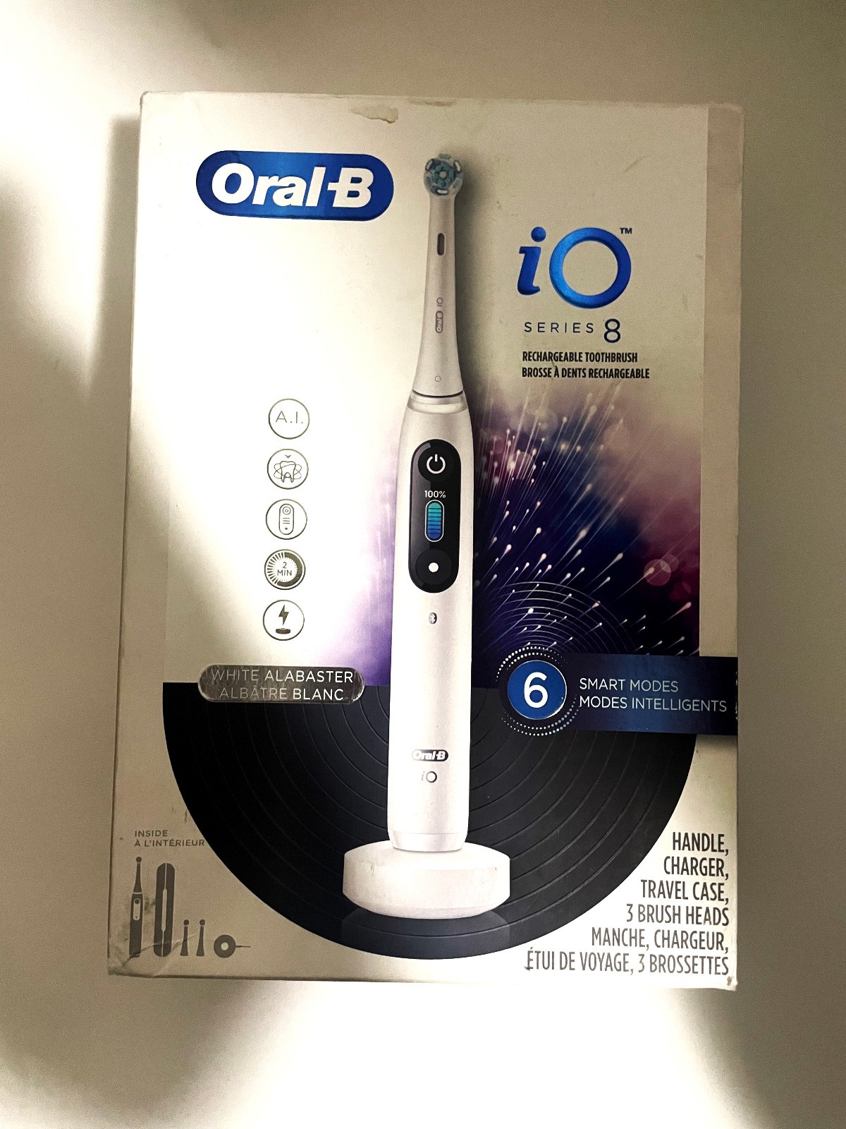 Oral-B iO Series 8 Rechargeable Electric Toothbrush White New iO8 Oral B