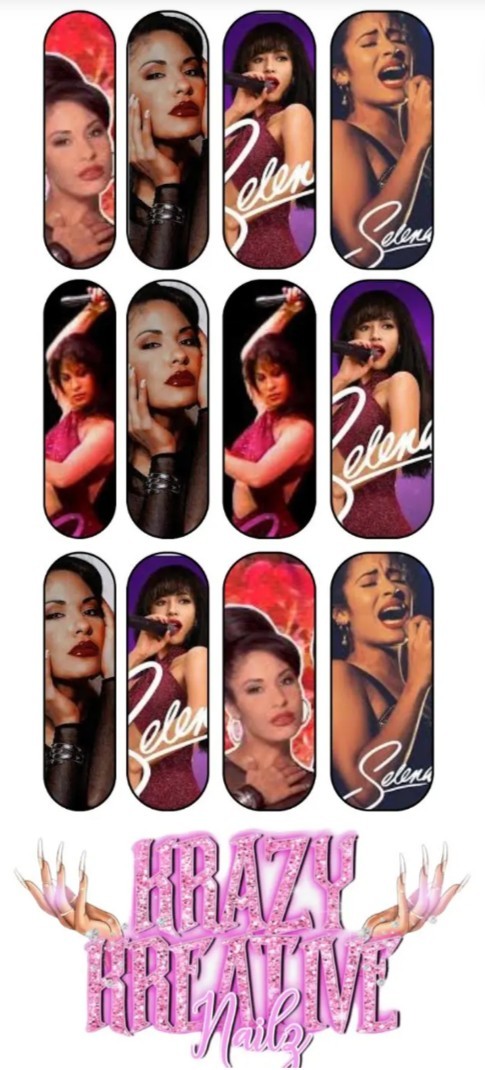SELENA WATERSLIDE NAIL DECALS