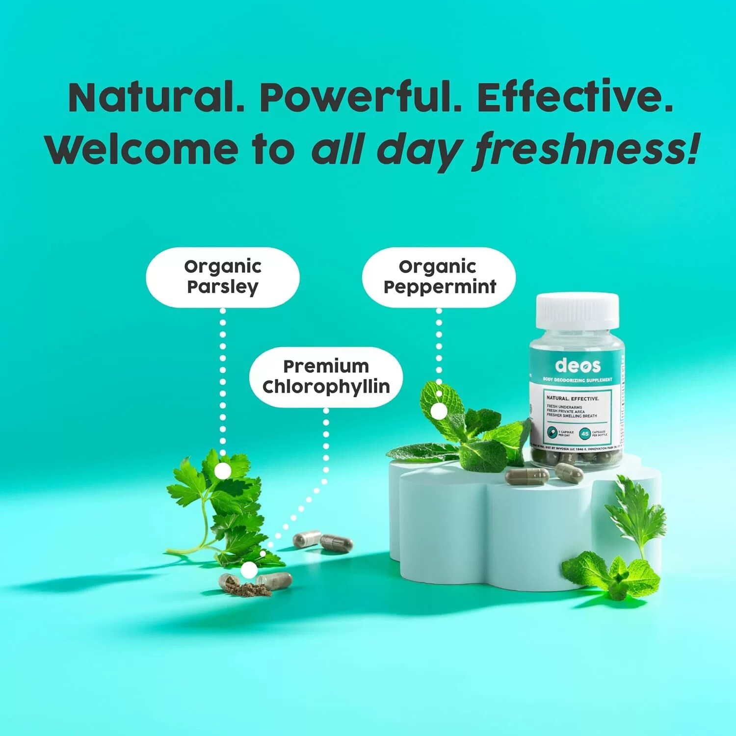 DEOS Internal Deodorant Supplement – 30 Capsules Full Body Deodorizer