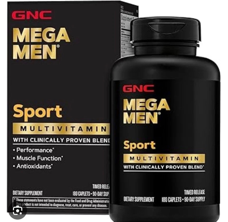 GNC Mega Men Sport 180 Caplets 2days fast end free shipping.